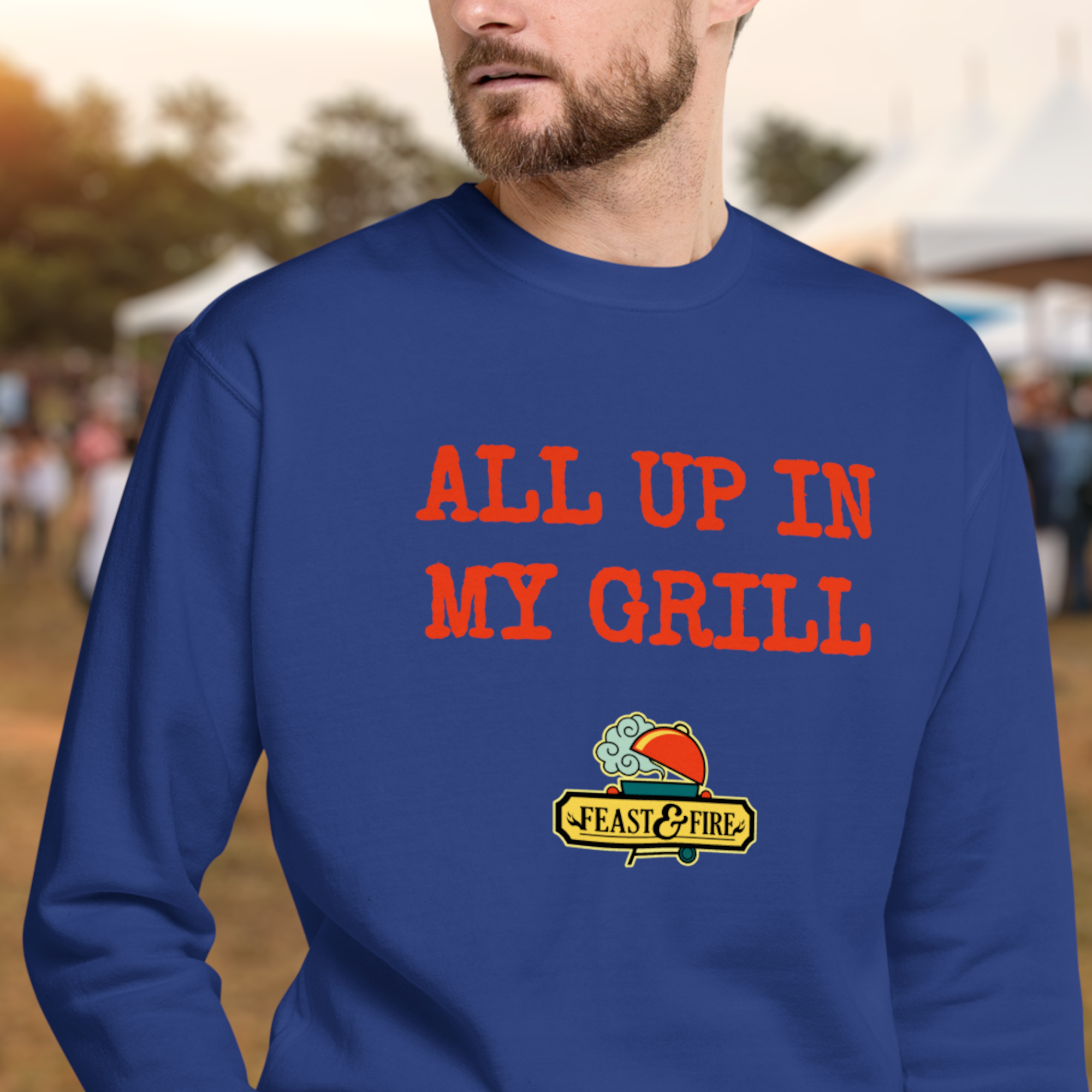 Sweatshirt - ALL UP IN MY GRILL - RED TEXT