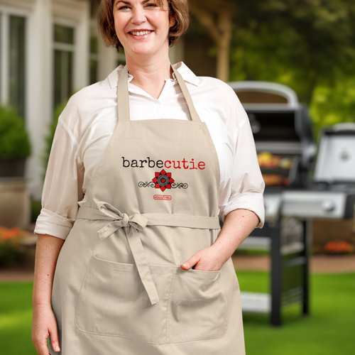 Apron - BARBECUTIE GOTH LADYBUG - BLACK TEXT