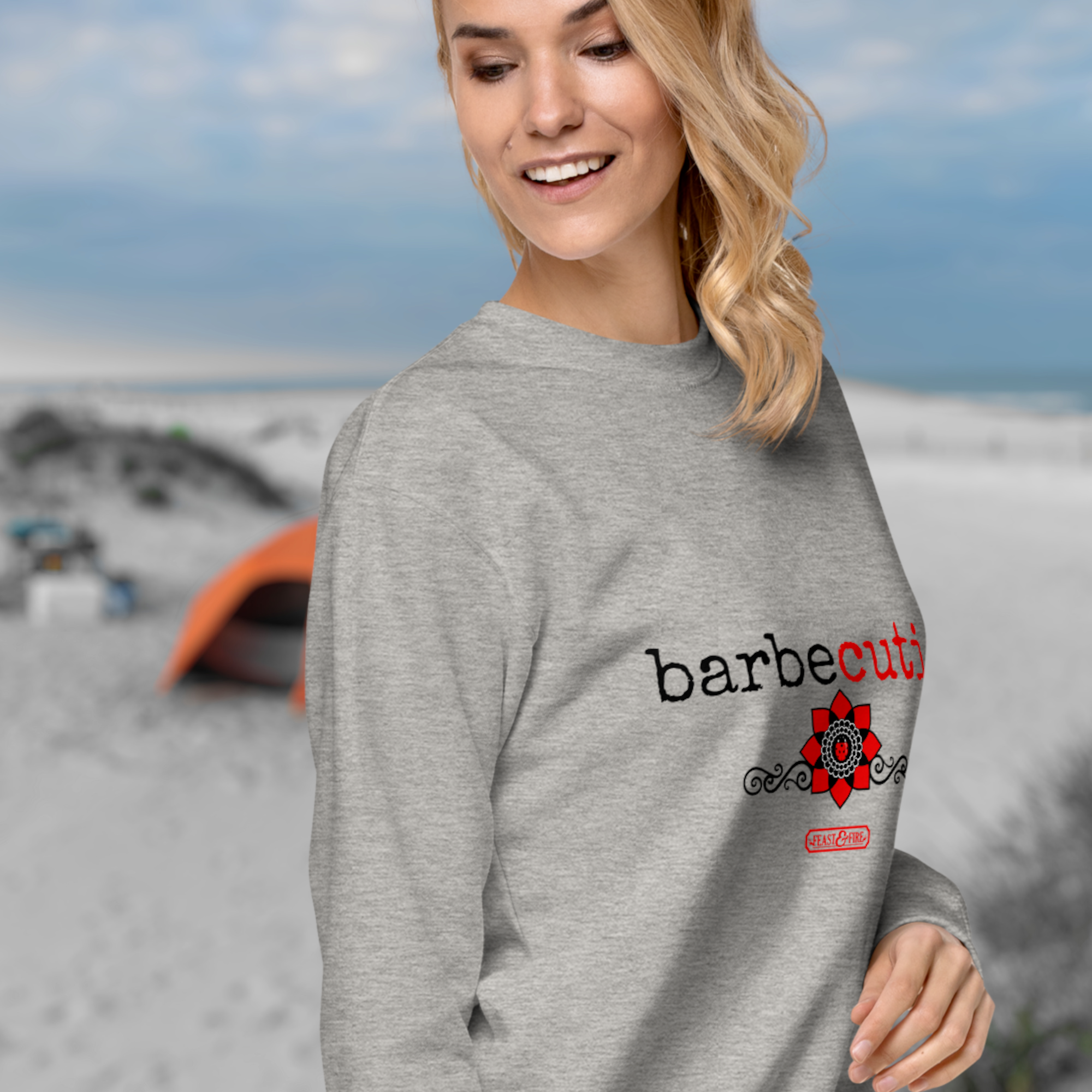 Sweatshirt - BARBECUTIE GOTH LADYBUG - BLACK TEXT