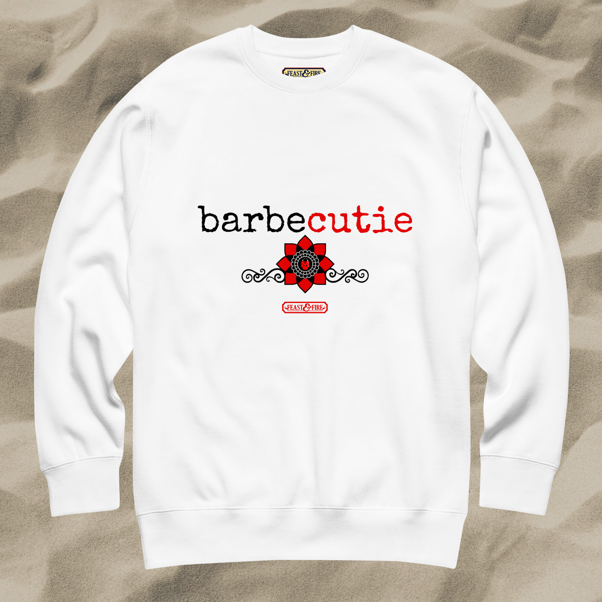 Sweatshirt - BARBECUTIE GOTH LADYBUG - BLACK TEXT