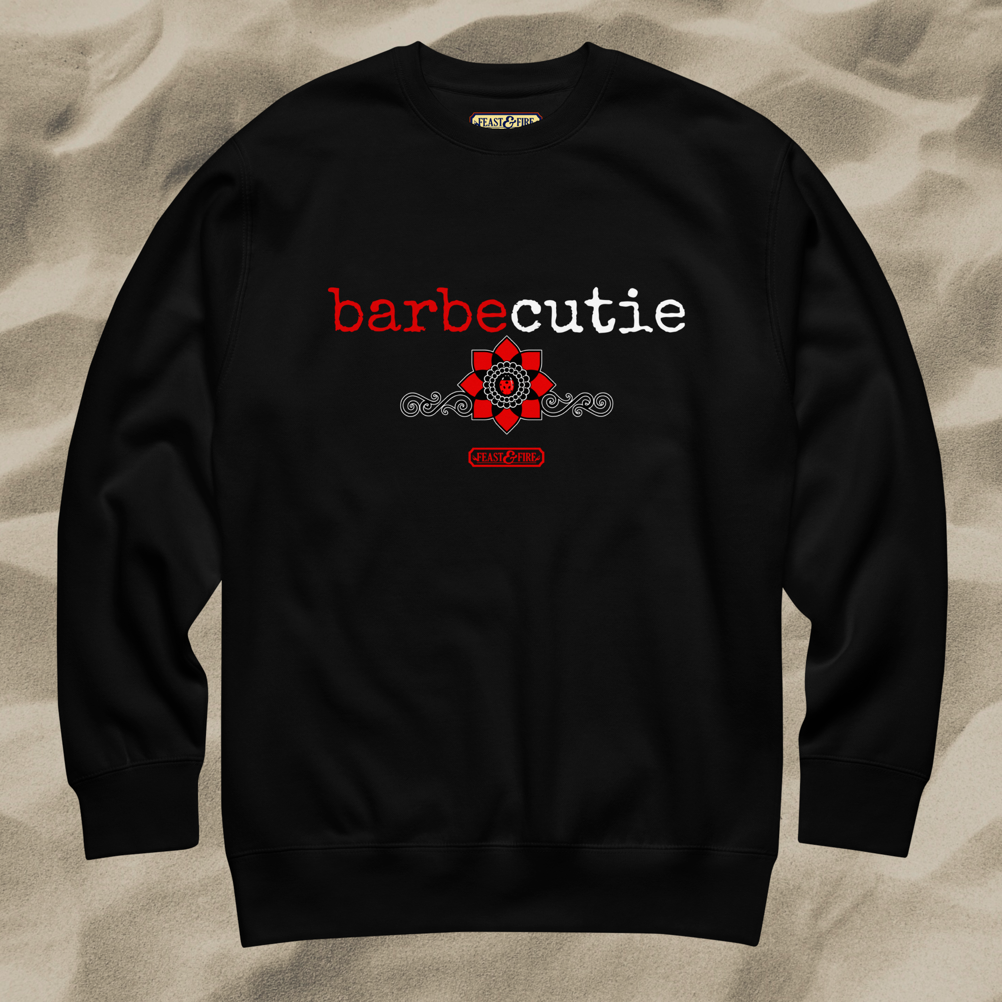 Sweatshirt - BARBECUTIE GOTH LADYBUG - WHITE TEXT
