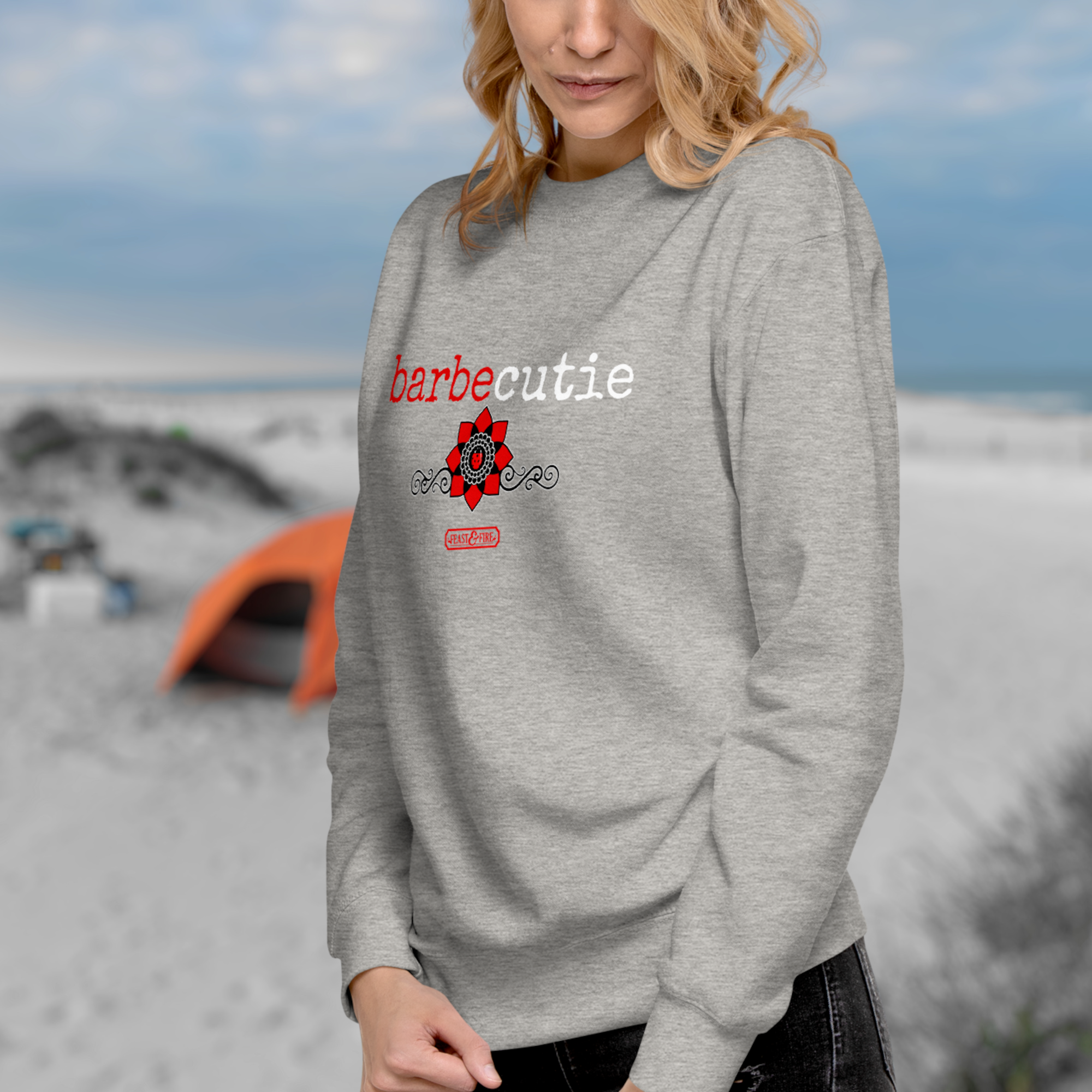 Sweatshirt - BARBECUTIE GOTH LADYBUG - WHITE TEXT