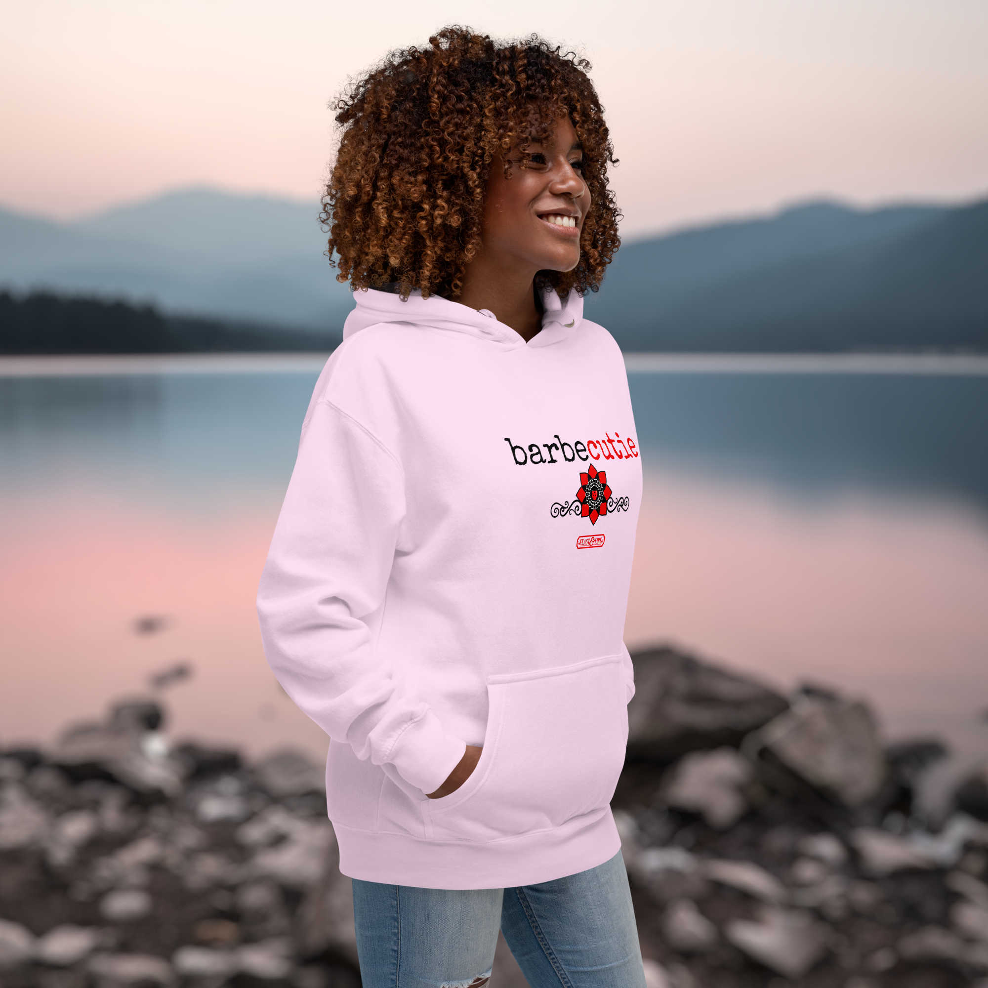 Hoodie - BARBECUTIE GOTH LADYBUG BLACK TEXT