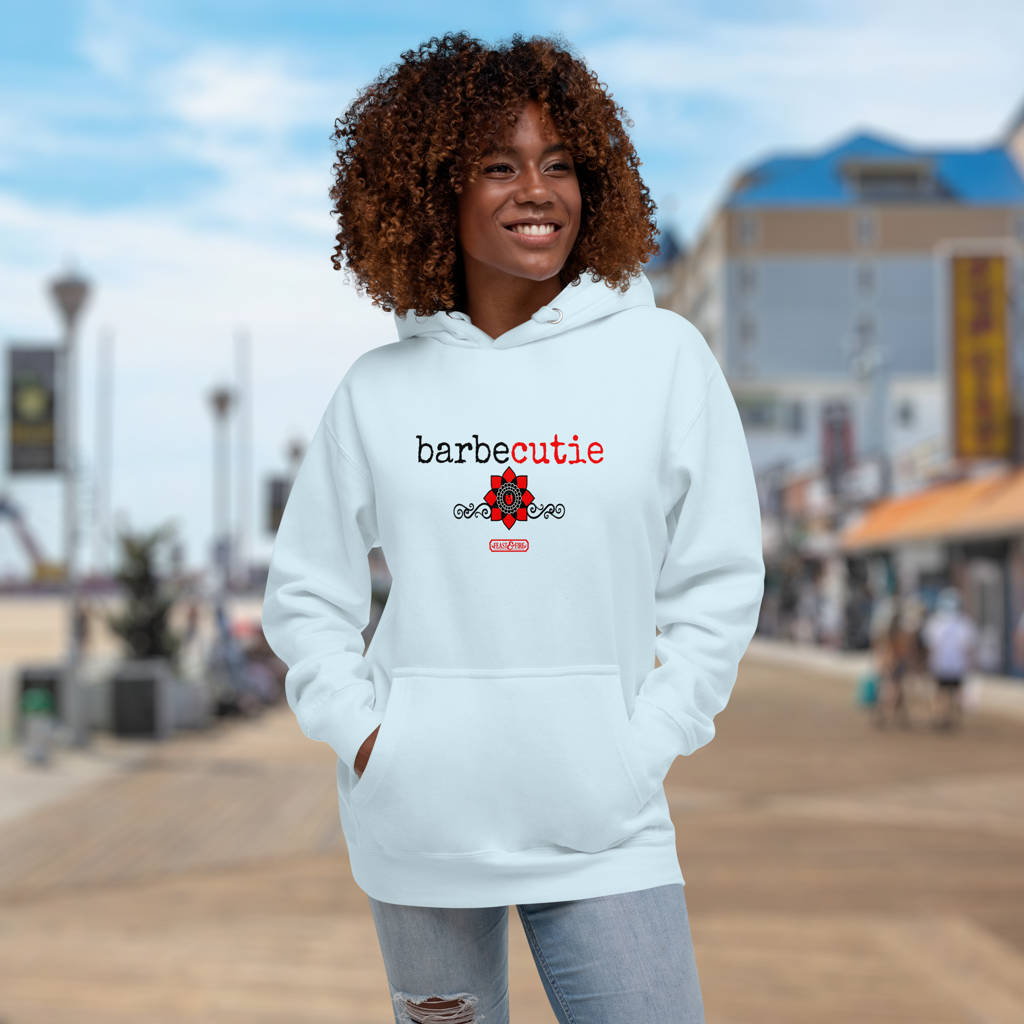 Hoodie - BARBECUTIE GOTH LADYBUG BLACK TEXT