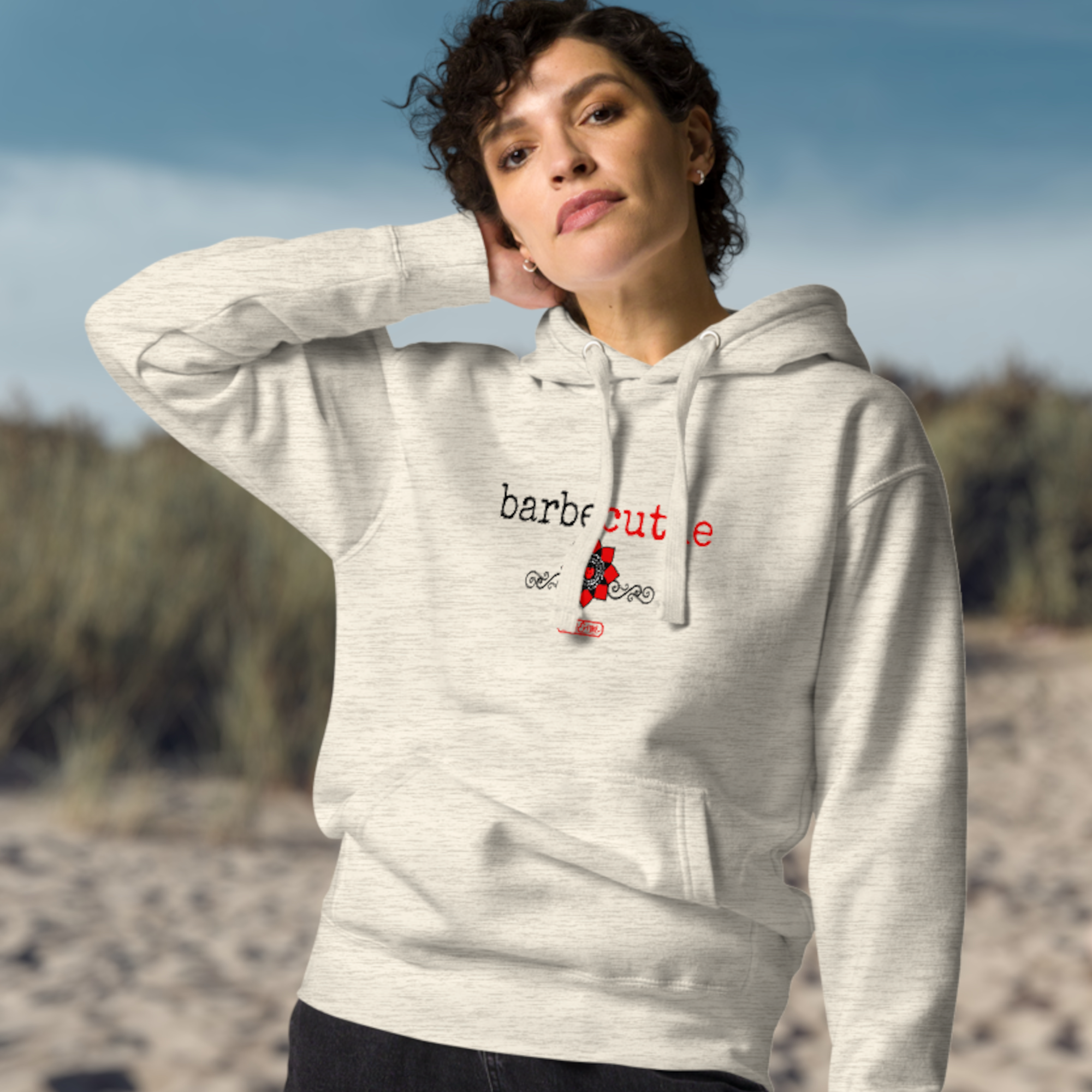 Hoodie - BARBECUTIE GOTH LADYBUG BLACK TEXT
