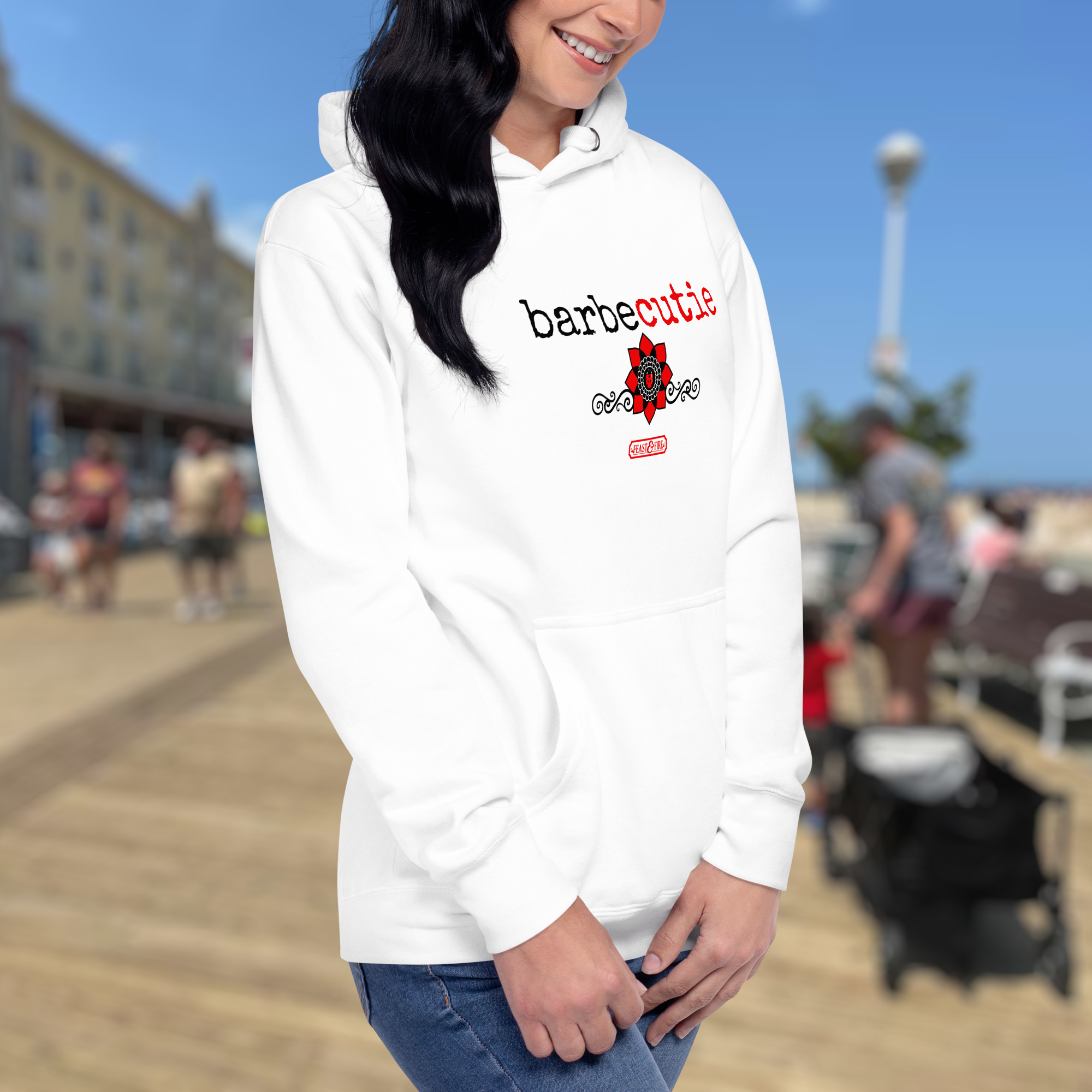 Hoodie - BARBECUTIE GOTH LADYBUG BLACK TEXT
