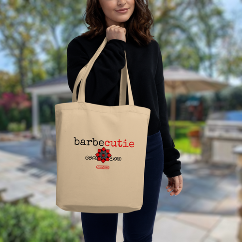 Eco Tote Bag - BARBECUTIE GOTH LADYBUG NATURAL