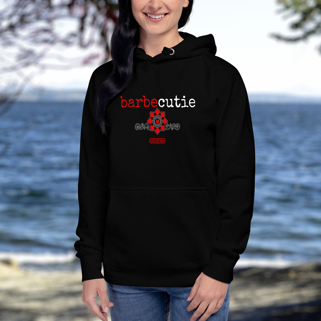 Hoodie - BARBECUTIE GOTH LADYBUG WHITE TEXT