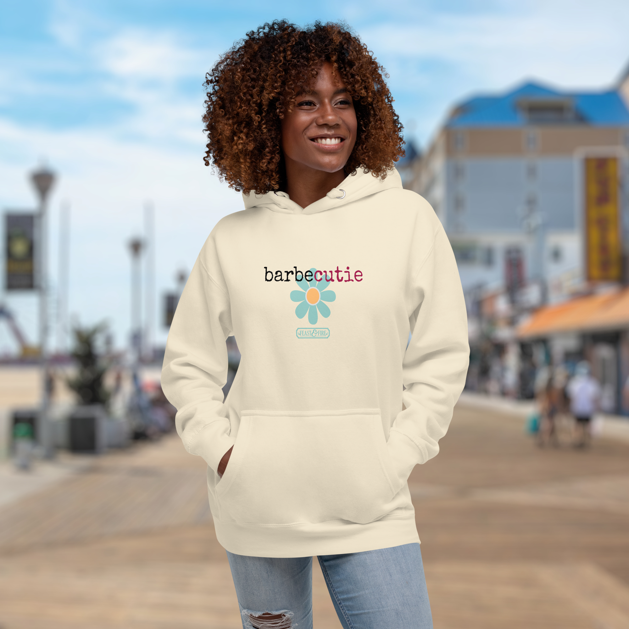 Hoodie - BARBECUTIE TURQUOISE