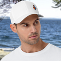 Flexfit Structured Twill Cap - SPECIAL EDITION - DOUBLE FLAME - WHITE - ORANGE OVER BLUE