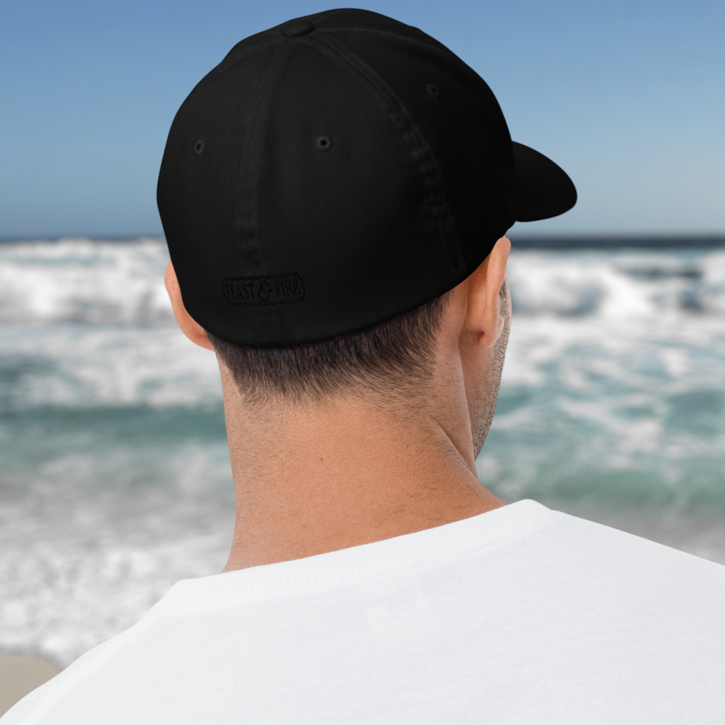 Flexfit Structured Twill Cap - SPECIAL EDITION - GHOST LOGO BLACK - BLUE FLAME