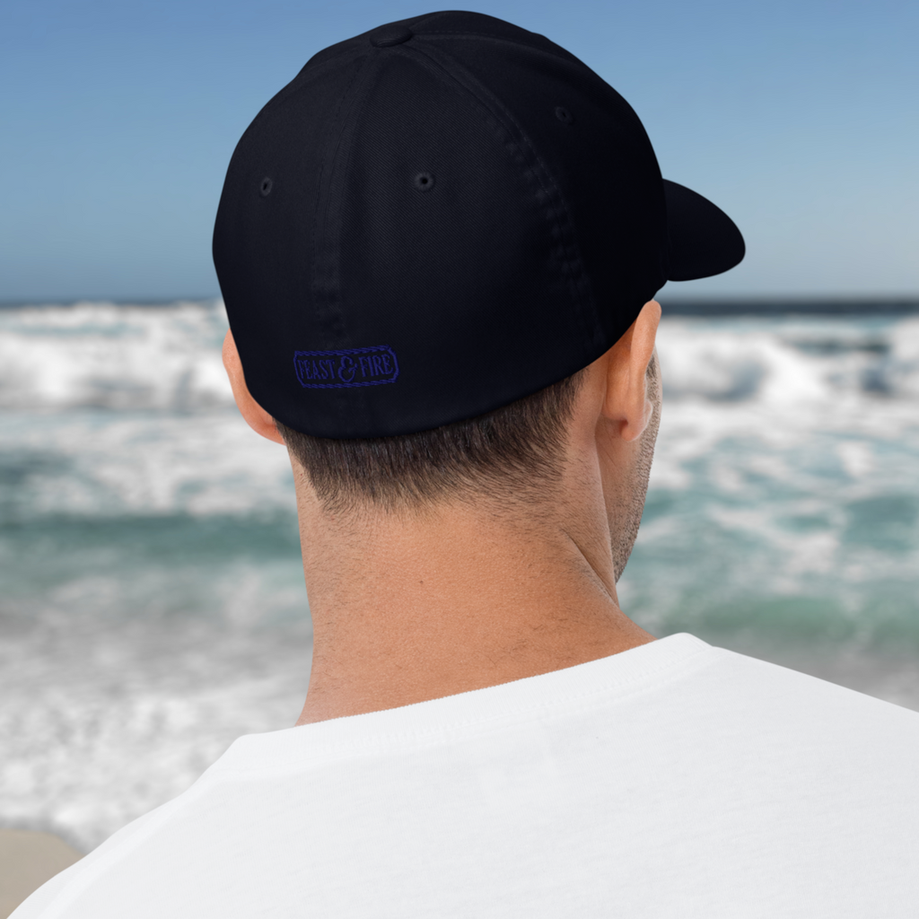 Flexfit Structured Twill Cap - SPECIAL EDITION - GHOST LOGO NAVY - BLUE FLAME