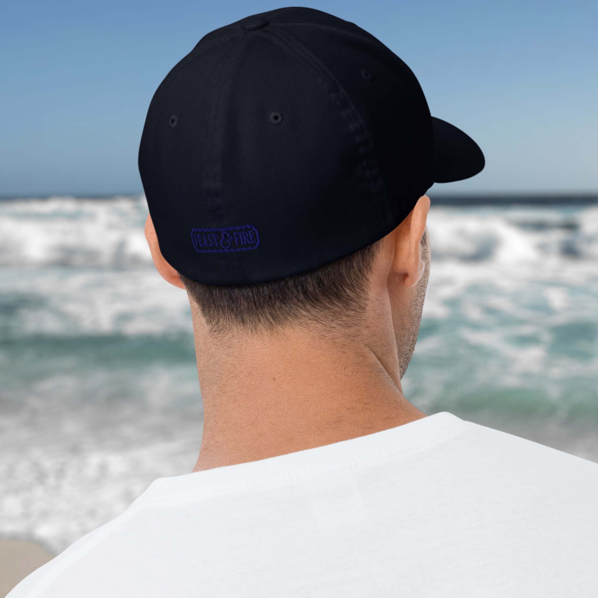 Flexfit Structured Twill Cap - SPECIAL EDITION - GHOST LOGO NAVY - BLUE FLAME
