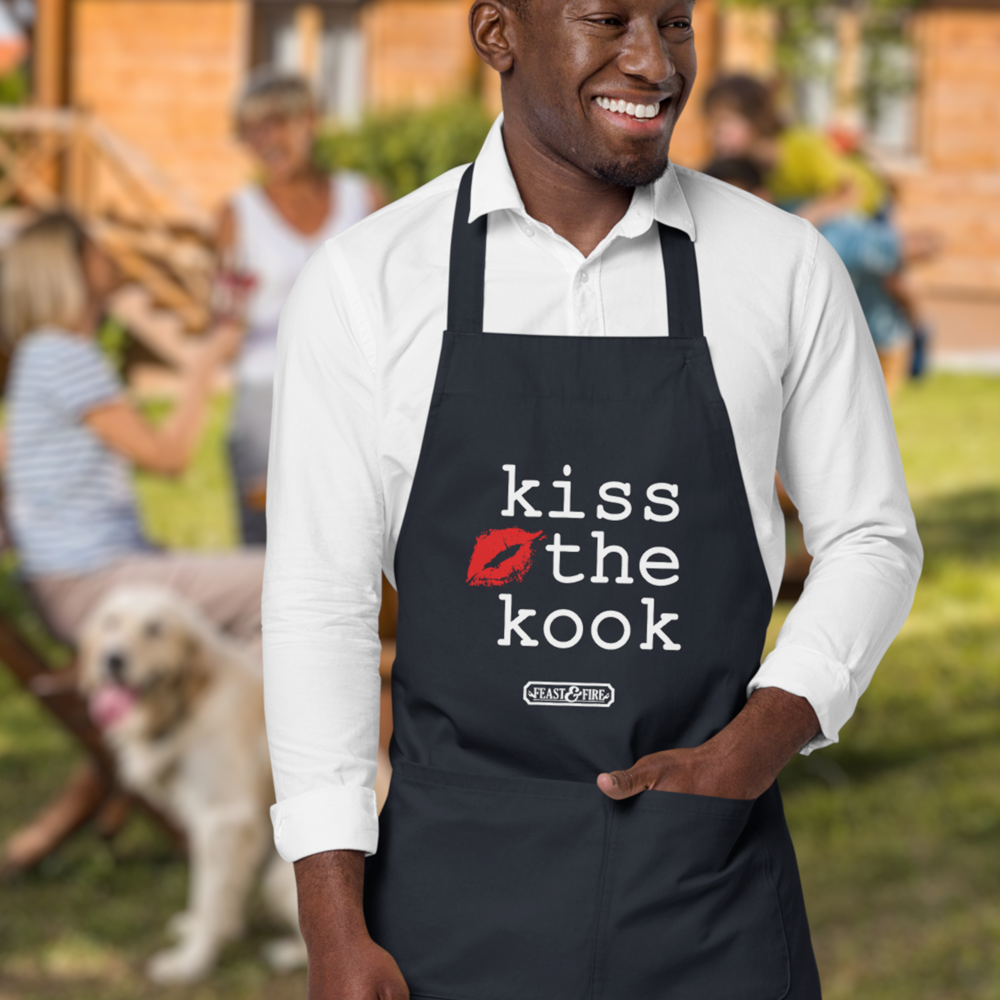 Apron - KISS THE KOOK - WHITE TEXT