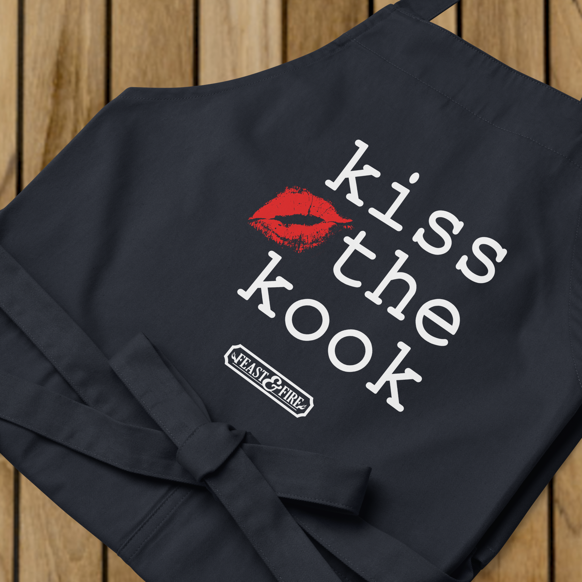 Apron - KISS THE KOOK - WHITE TEXT