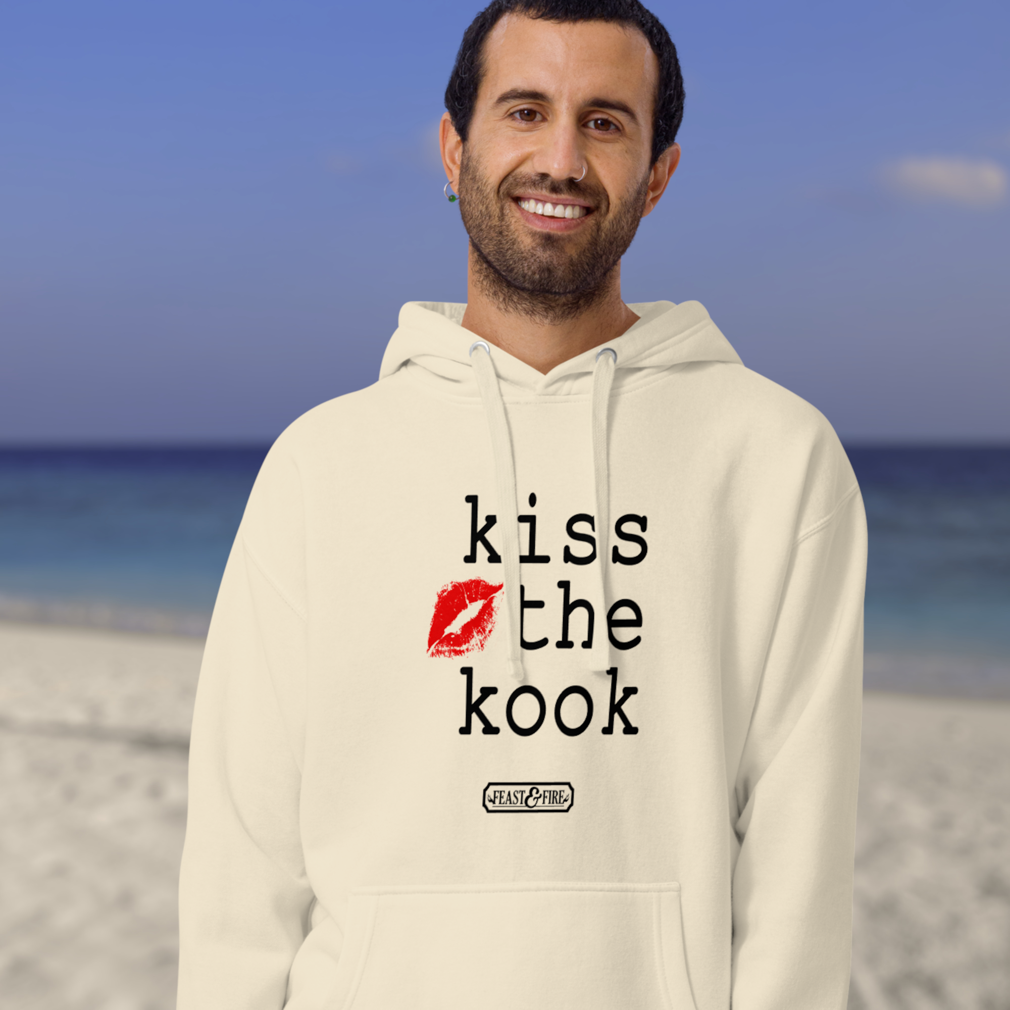 Hoodie - KISS THE KOOK BLACK TEXT