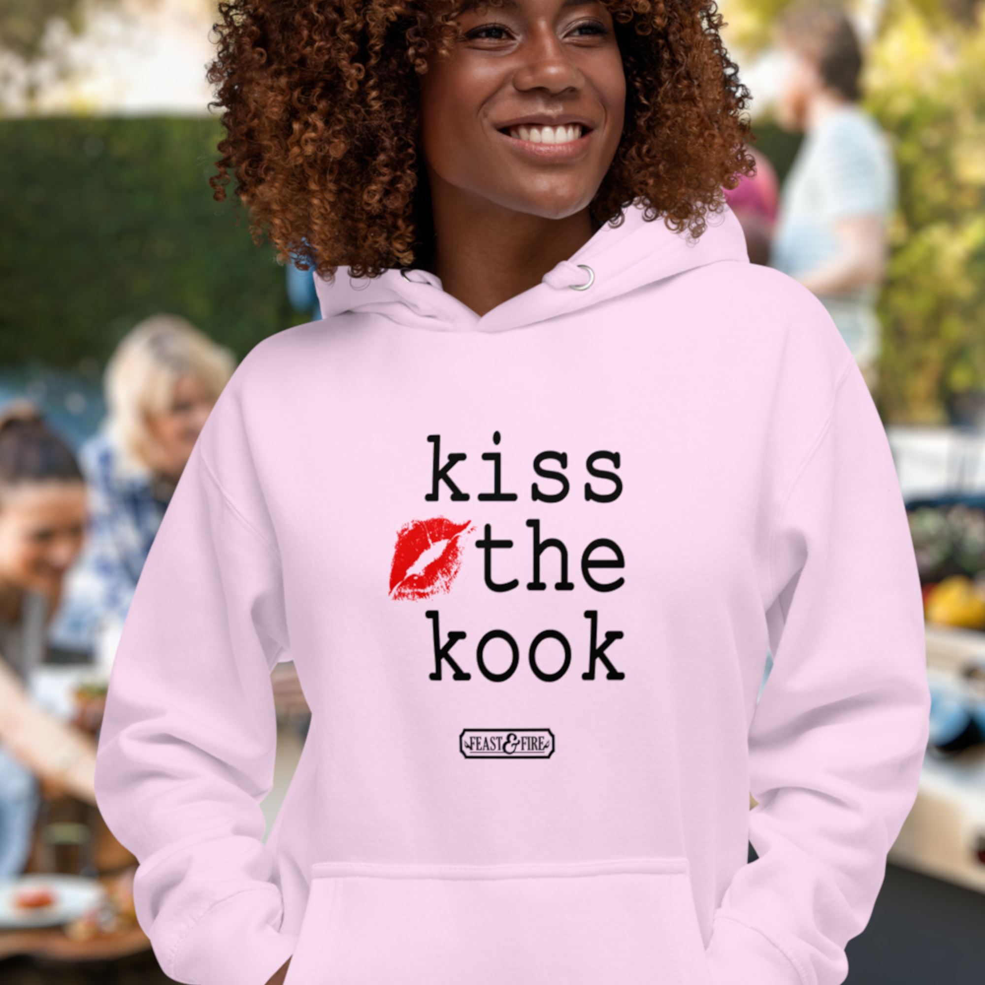 Hoodie - KISS THE KOOK BLACK TEXT