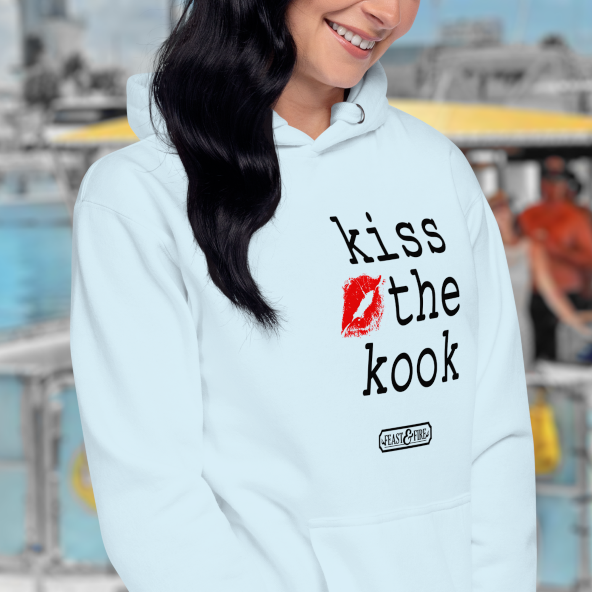 Hoodie - KISS THE KOOK BLACK TEXT