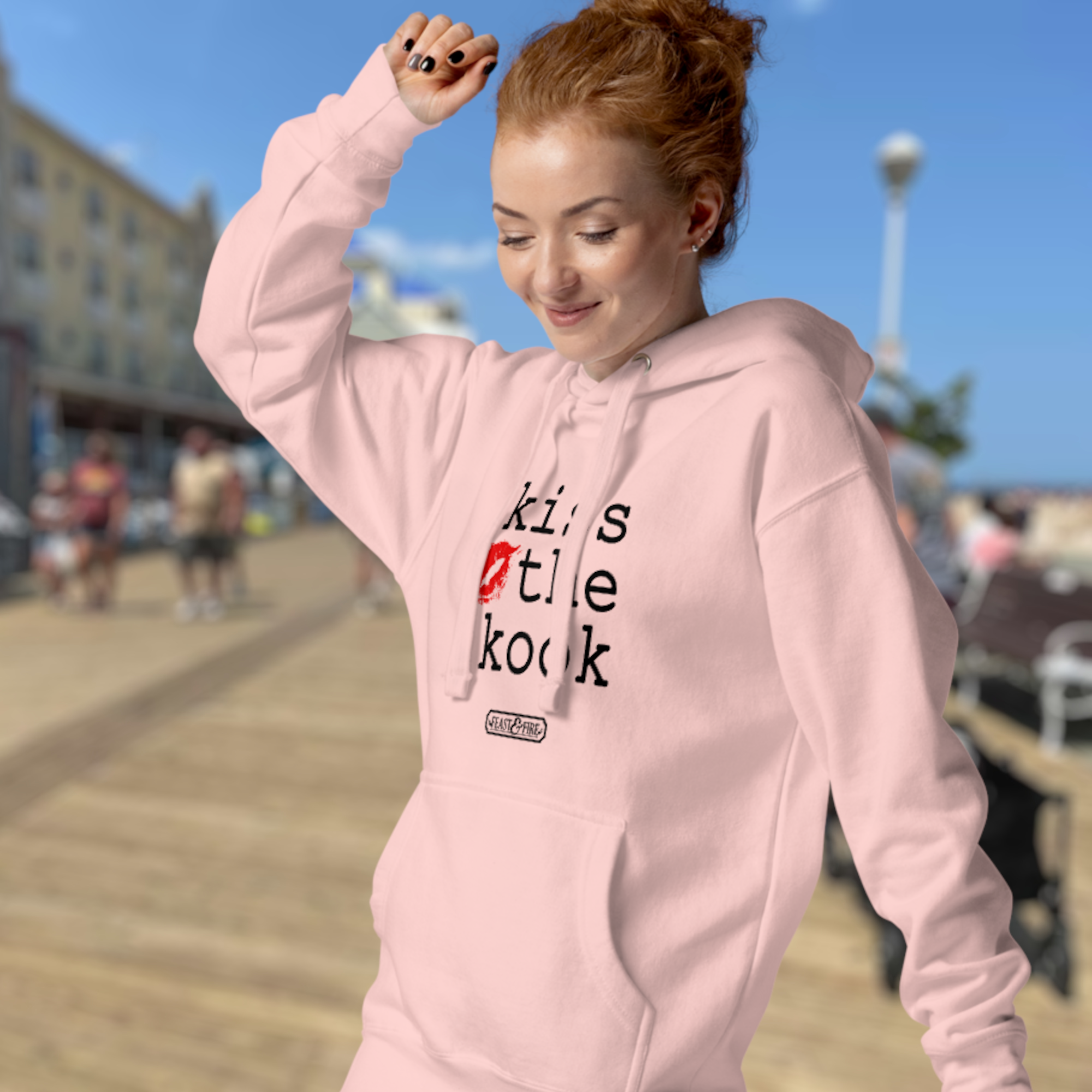 Hoodie - KISS THE KOOK BLACK TEXT