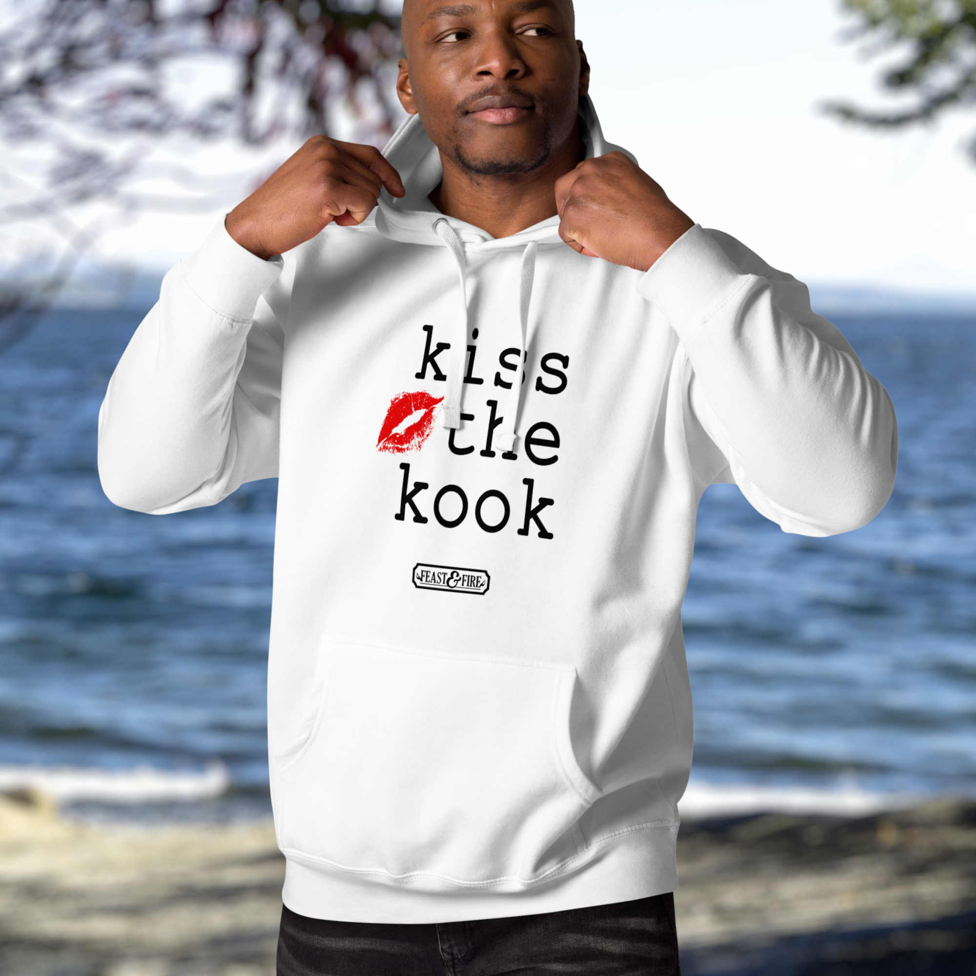Hoodie - KISS THE KOOK BLACK TEXT
