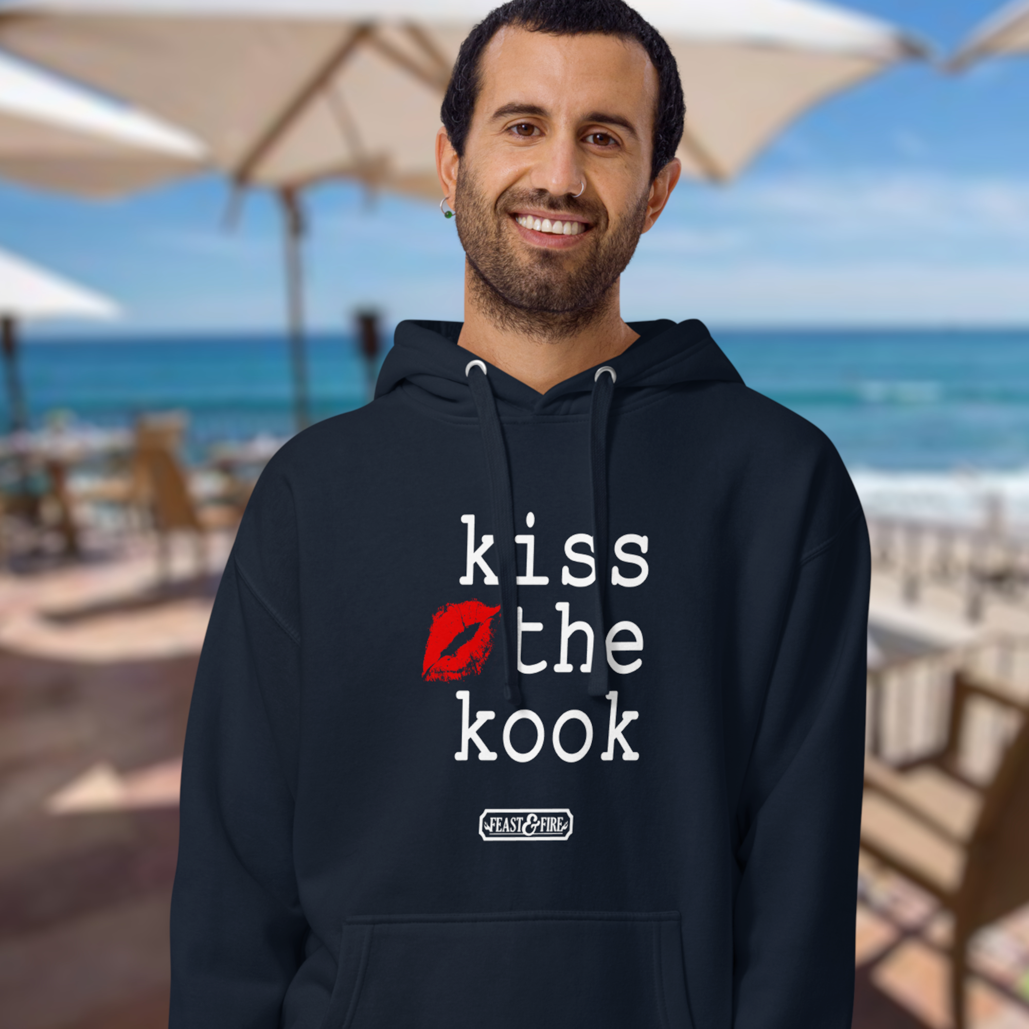 Hoodie - KISS THE KOOK WHITE TEXT