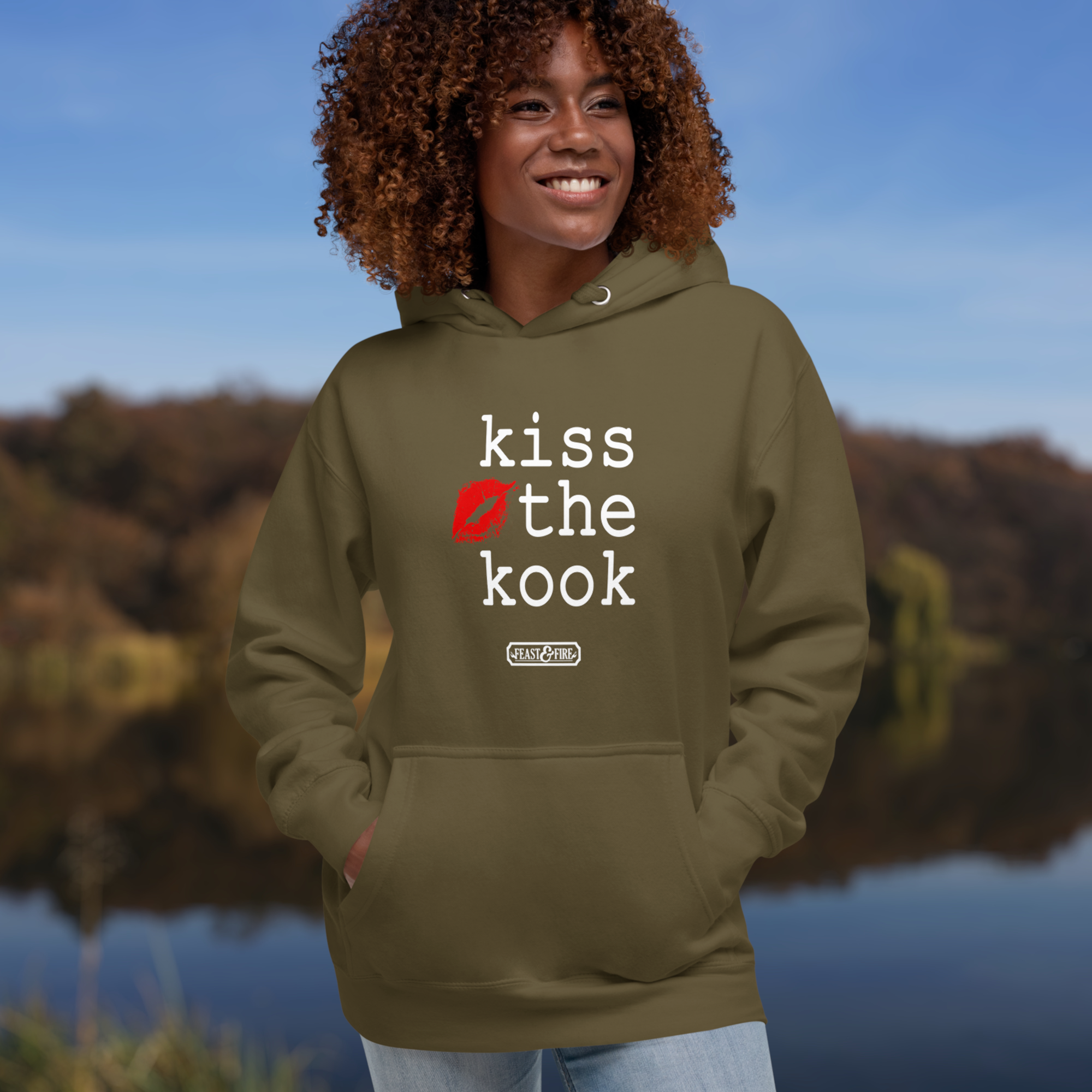 Hoodie - KISS THE KOOK WHITE TEXT