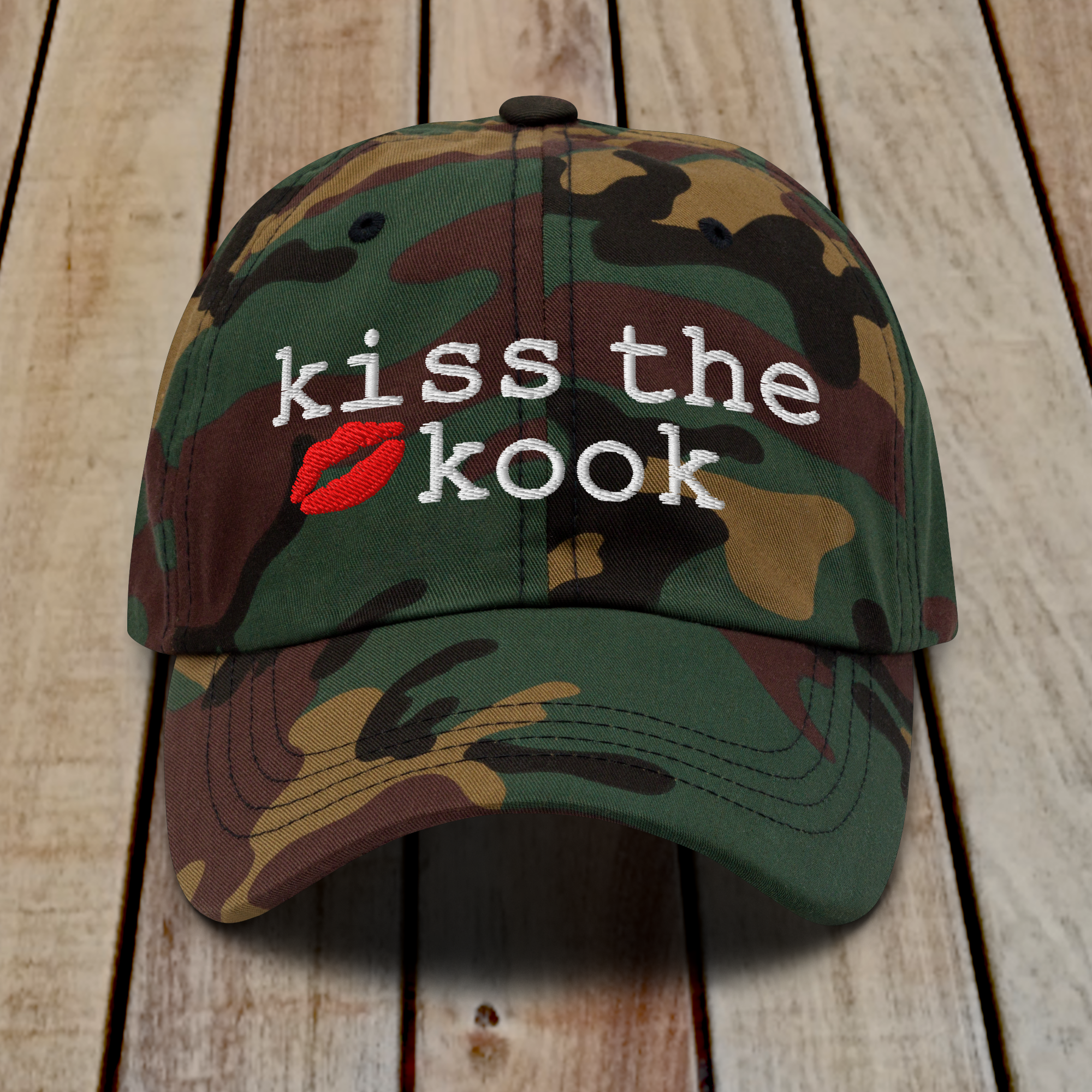 The Dad Hat - KISS THE KOOK - WHITE TEXT