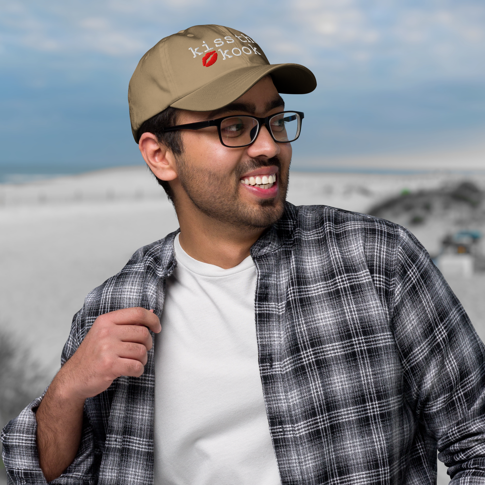 The Dad Hat - KISS THE KOOK - WHITE TEXT