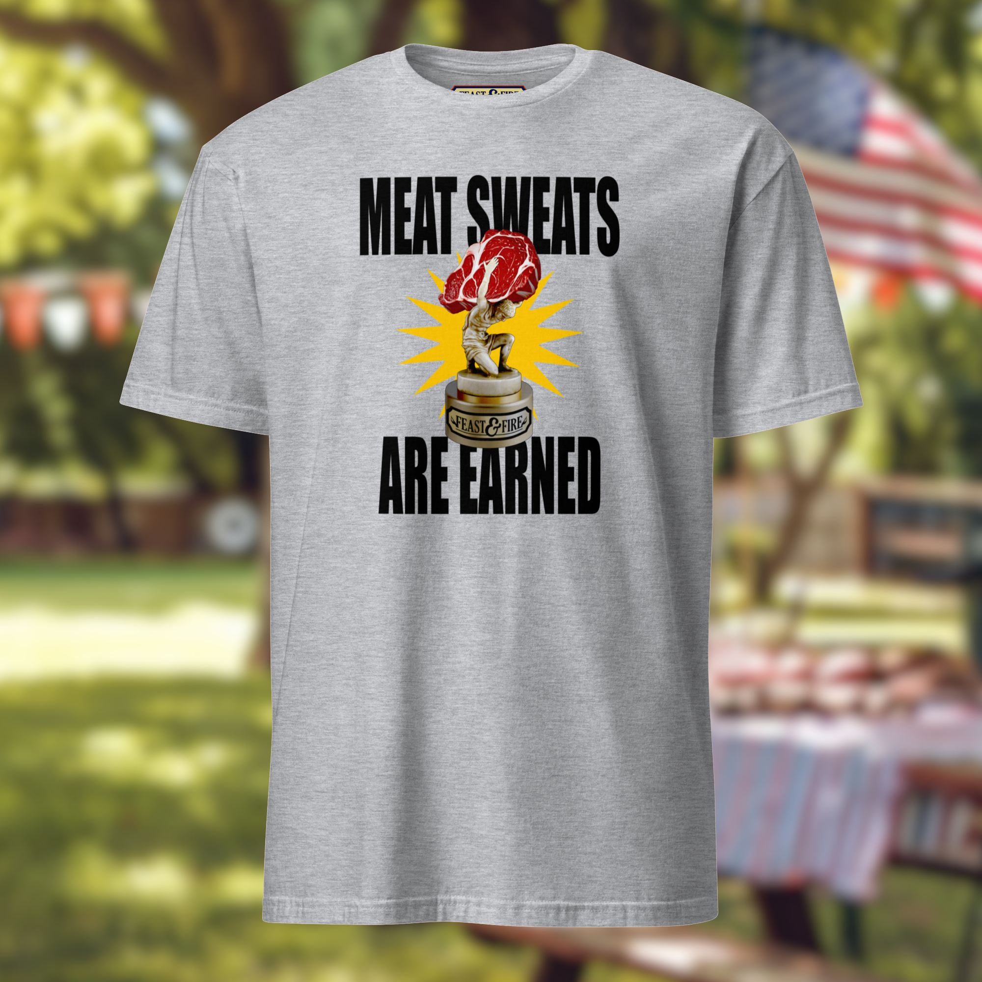 T-Shirt - MEAT SWEATS - BLACK TEXT