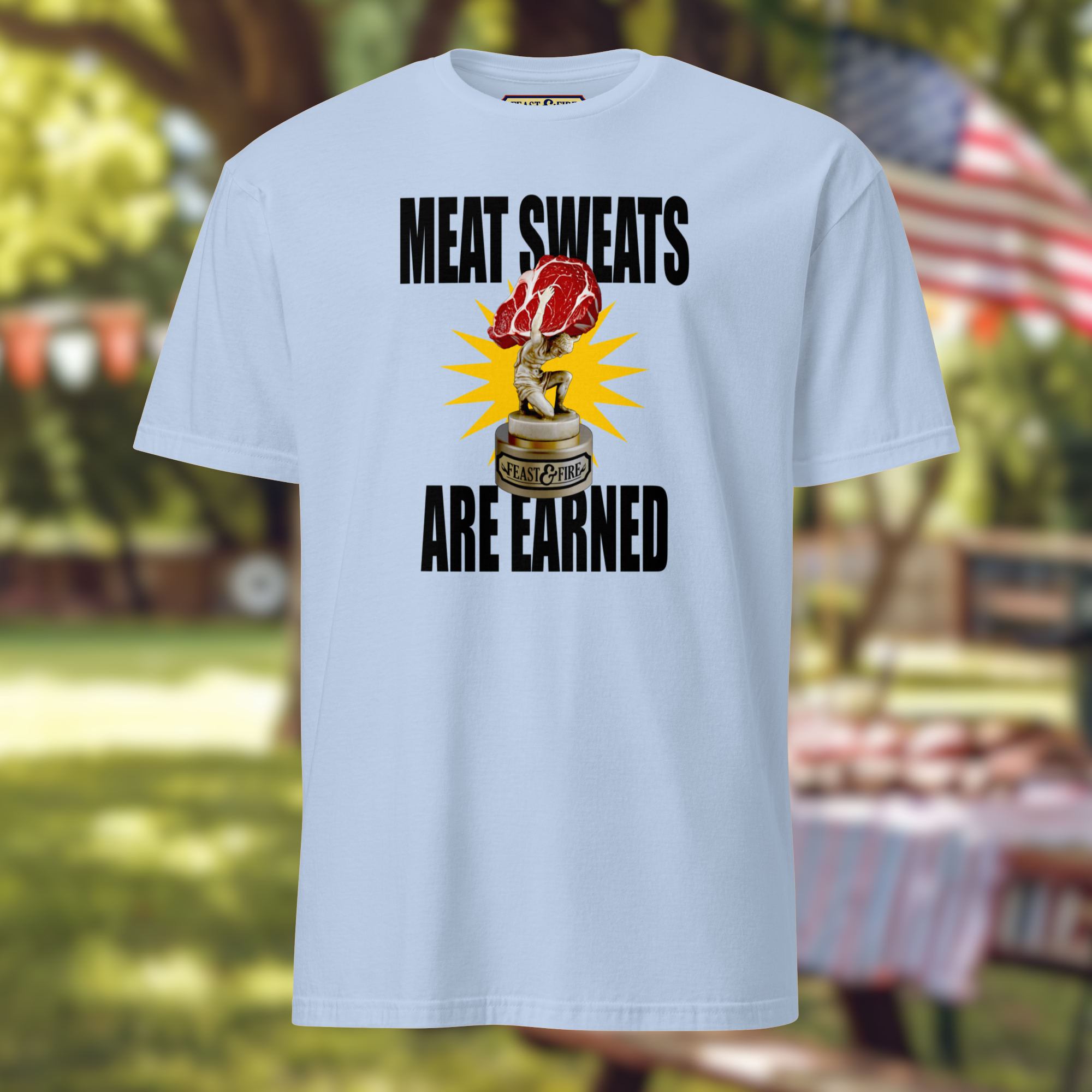 T-Shirt - MEAT SWEATS - BLACK TEXT