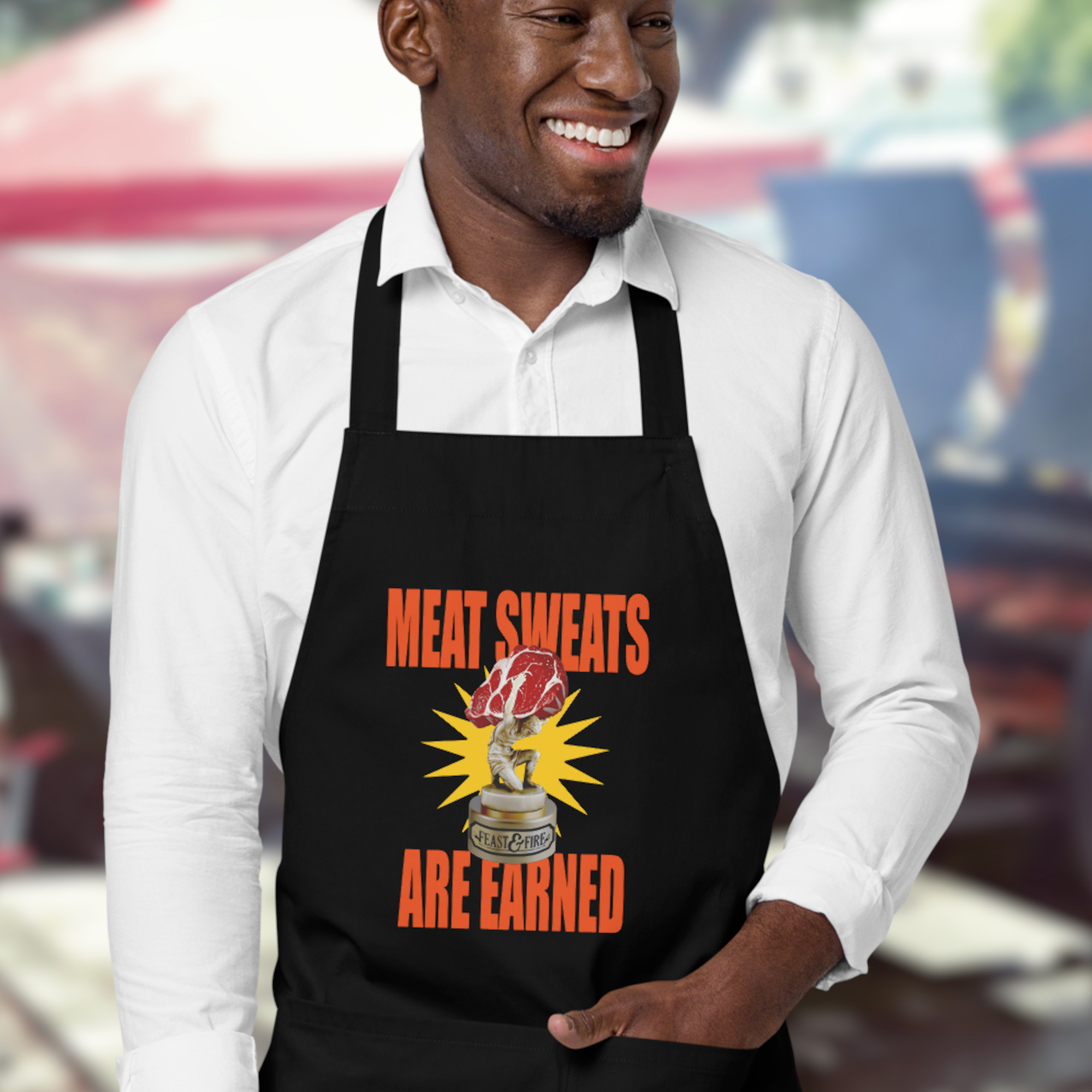 Apron - MEAT SWEATS - RED TEXT