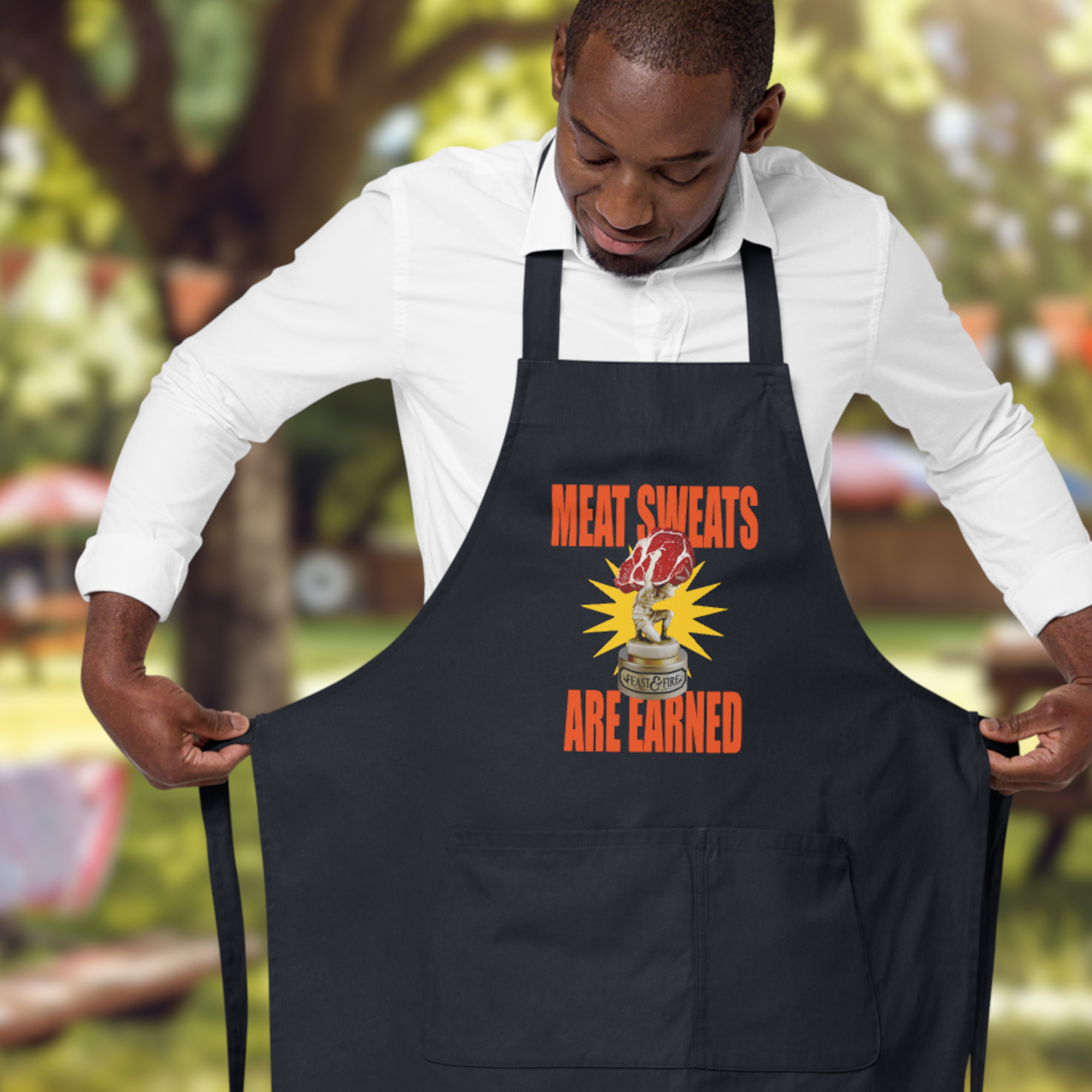 Apron - MEAT SWEATS - RED TEXT