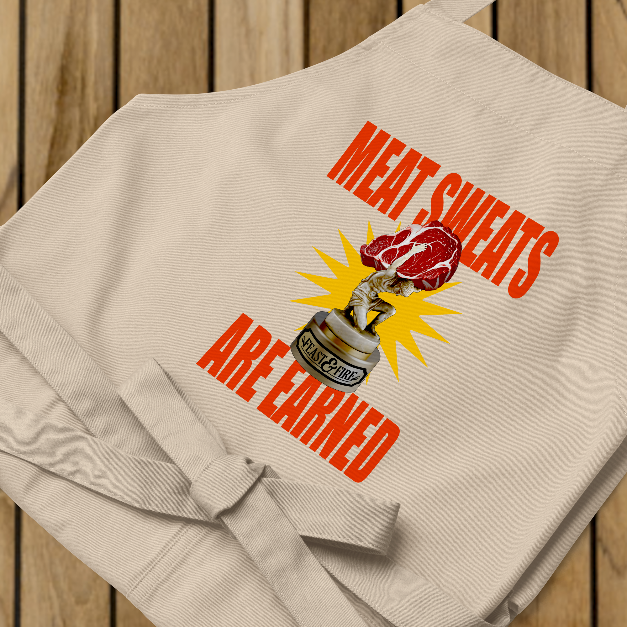 Apron - MEAT SWEATS - RED TEXT