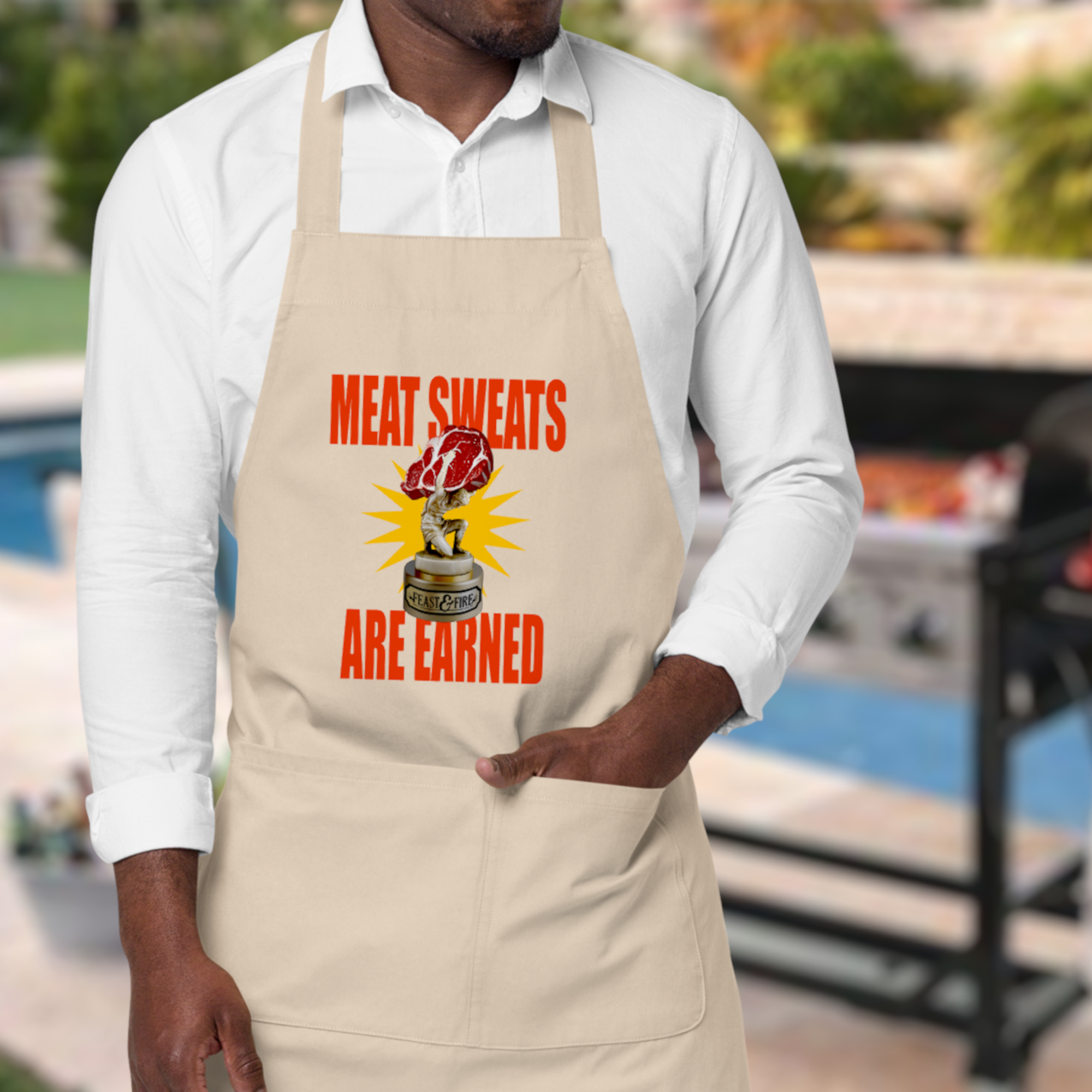 Apron - MEAT SWEATS - RED TEXT