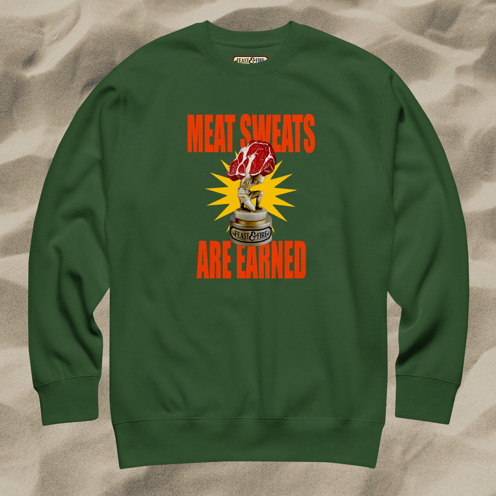 Sweatshirt - MEAT SWEATS - RED TEXT