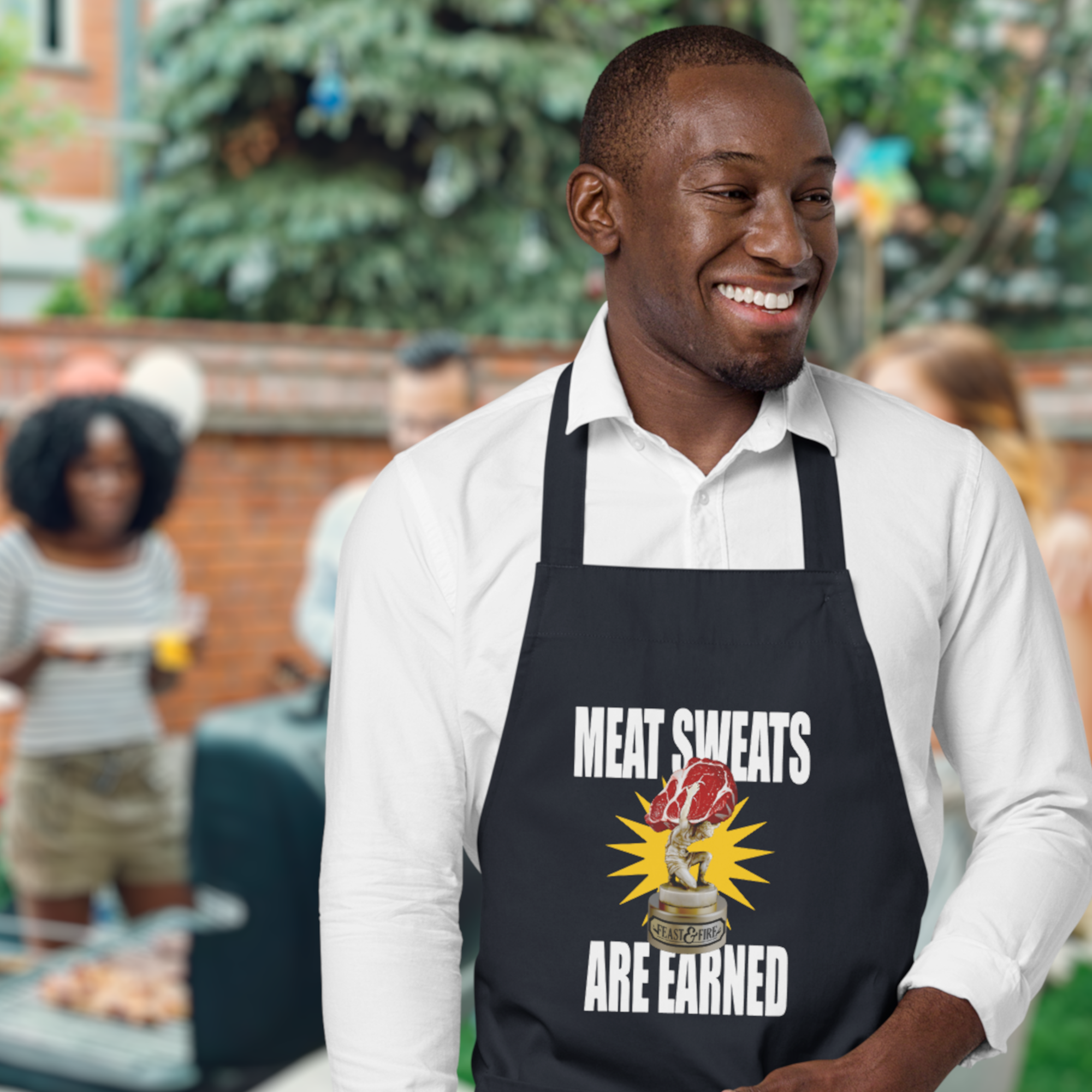 Apron - MEAT SWEATS - WHITE TEXT
