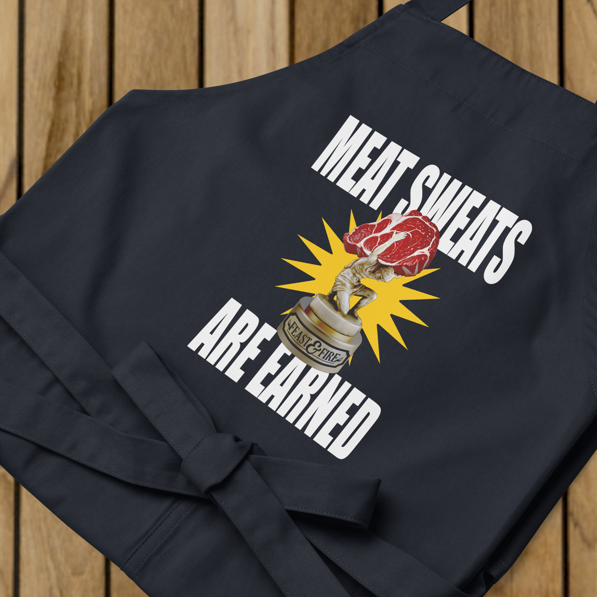 Apron - MEAT SWEATS - WHITE TEXT