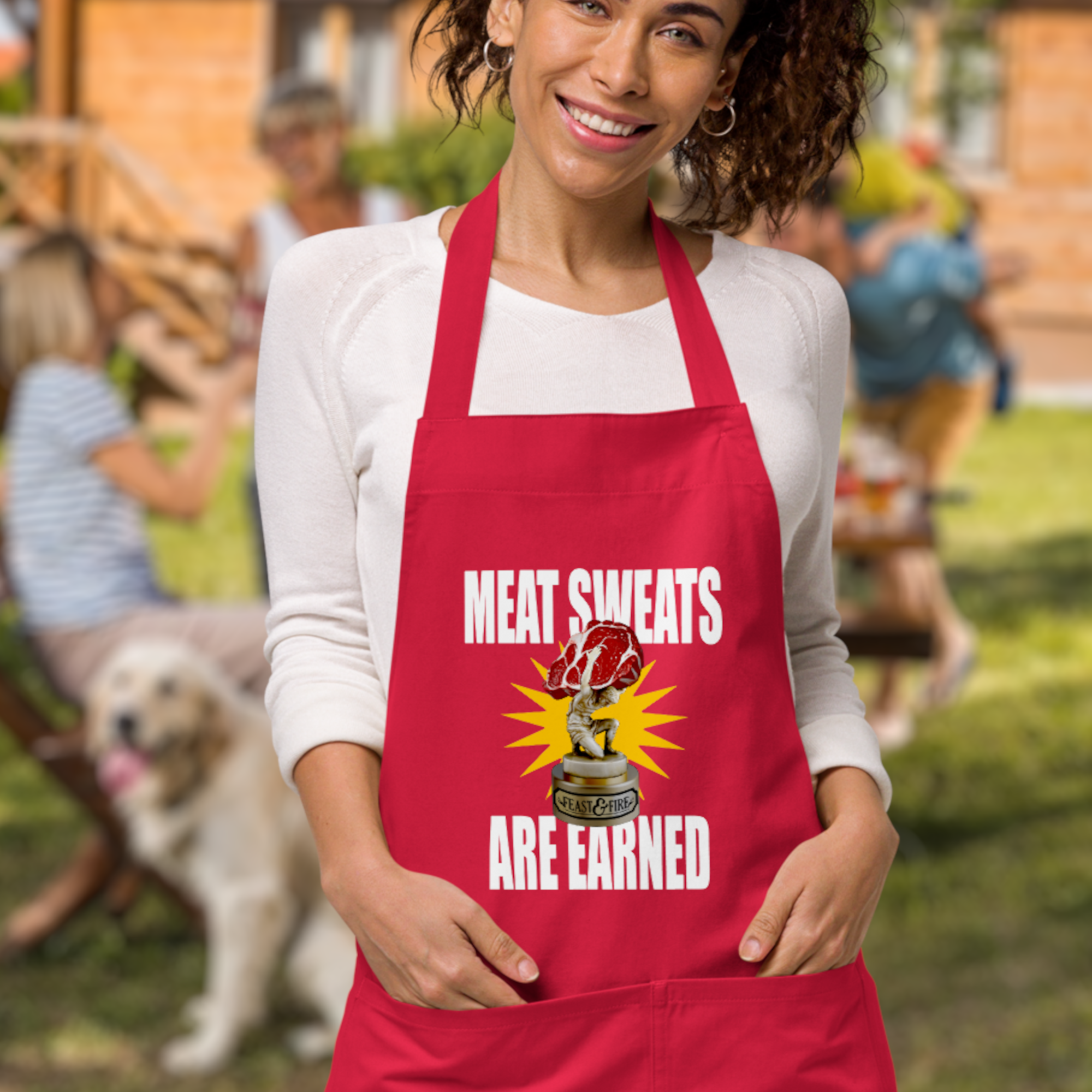 Apron - MEAT SWEATS - WHITE TEXT