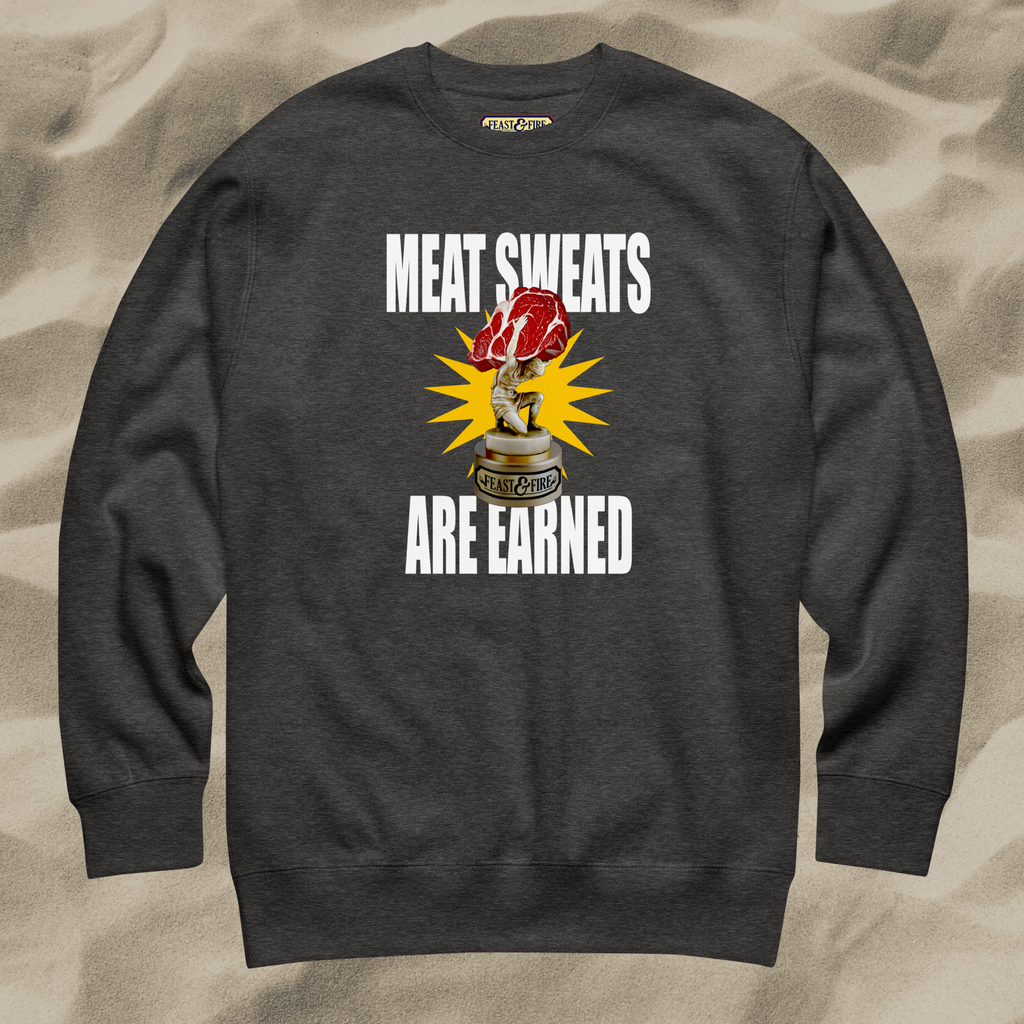 Sweatshirt - MEAT SWEATS - WHITE TEXT