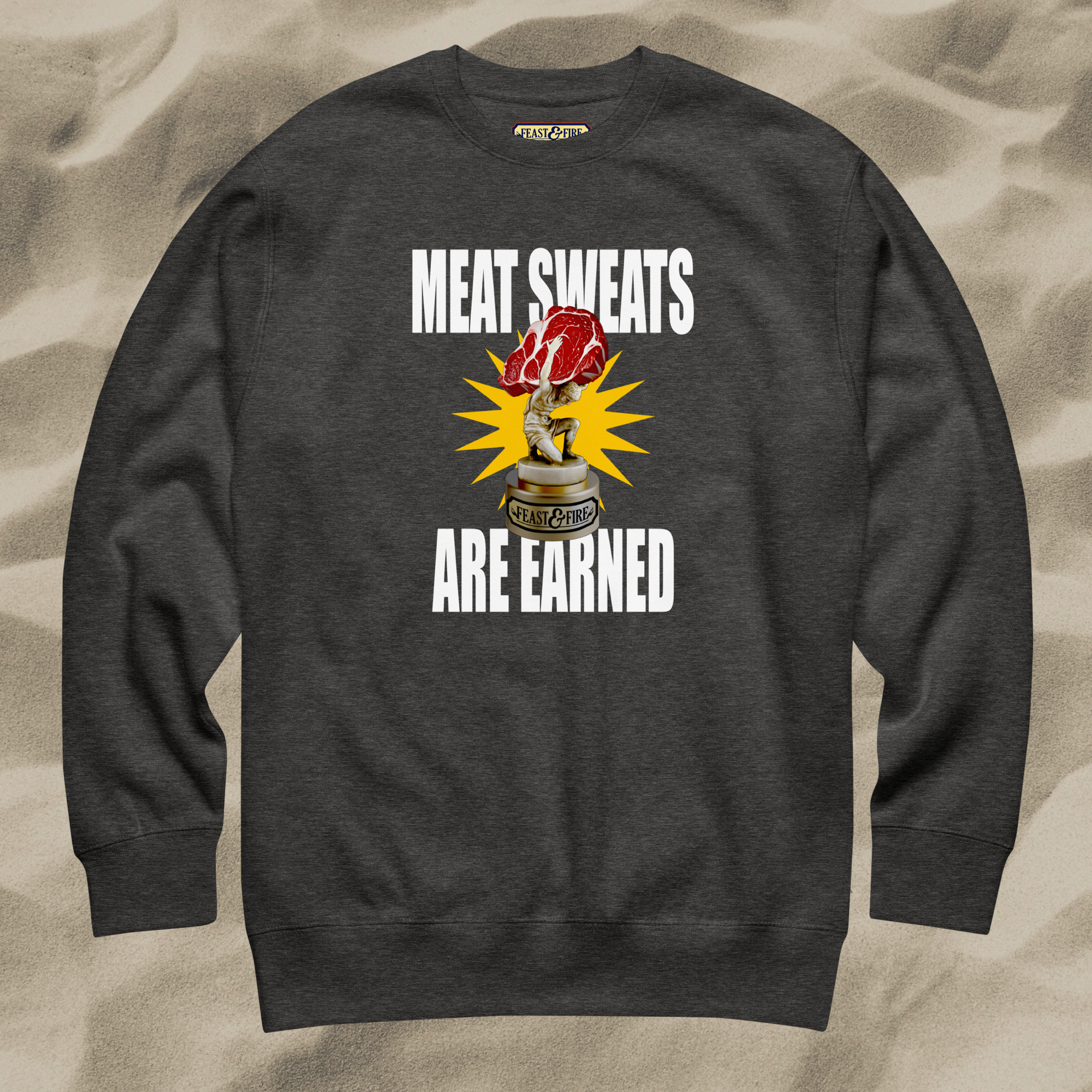 Sweatshirt - MEAT SWEATS - WHITE TEXT
