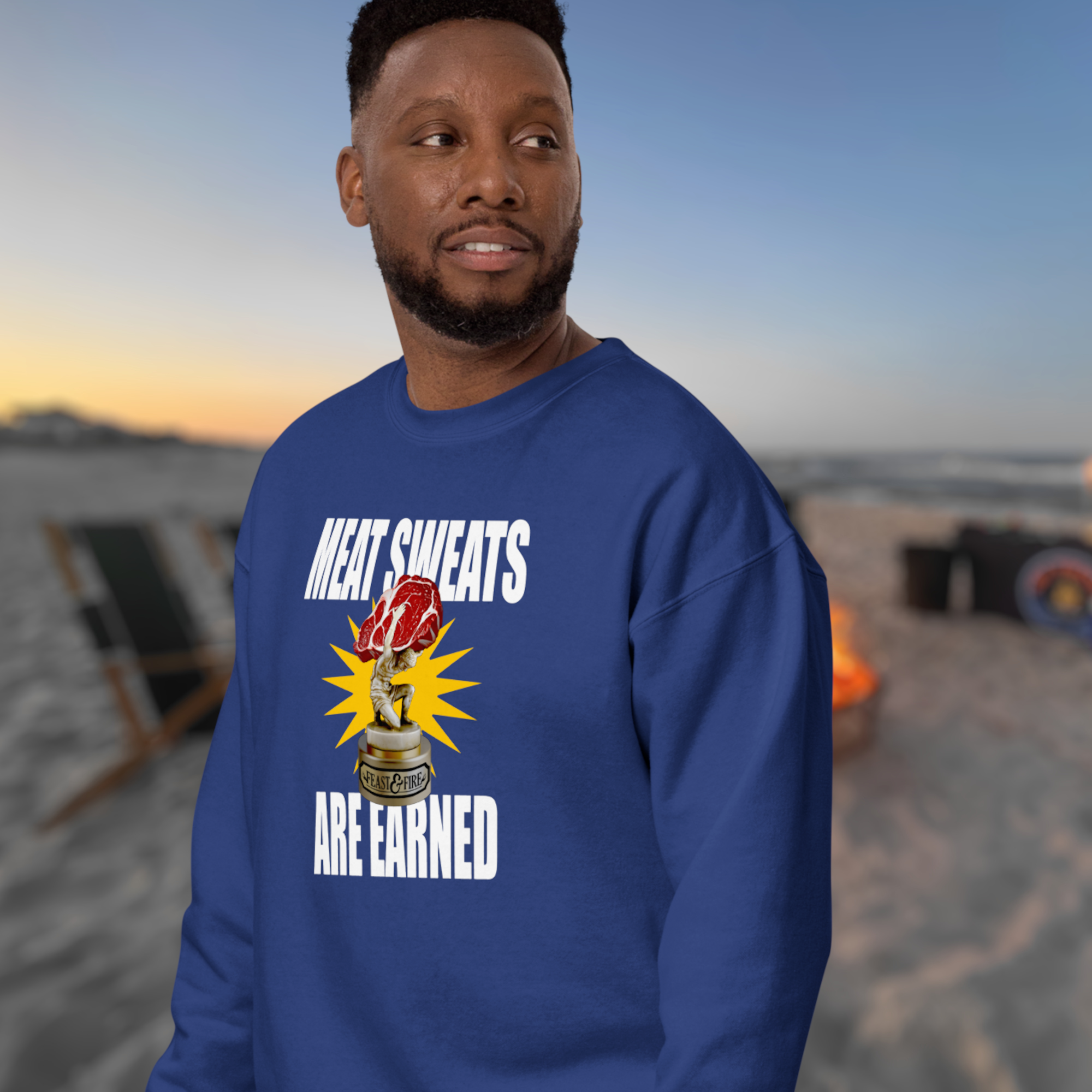 Sweatshirt - MEAT SWEATS - WHITE TEXT