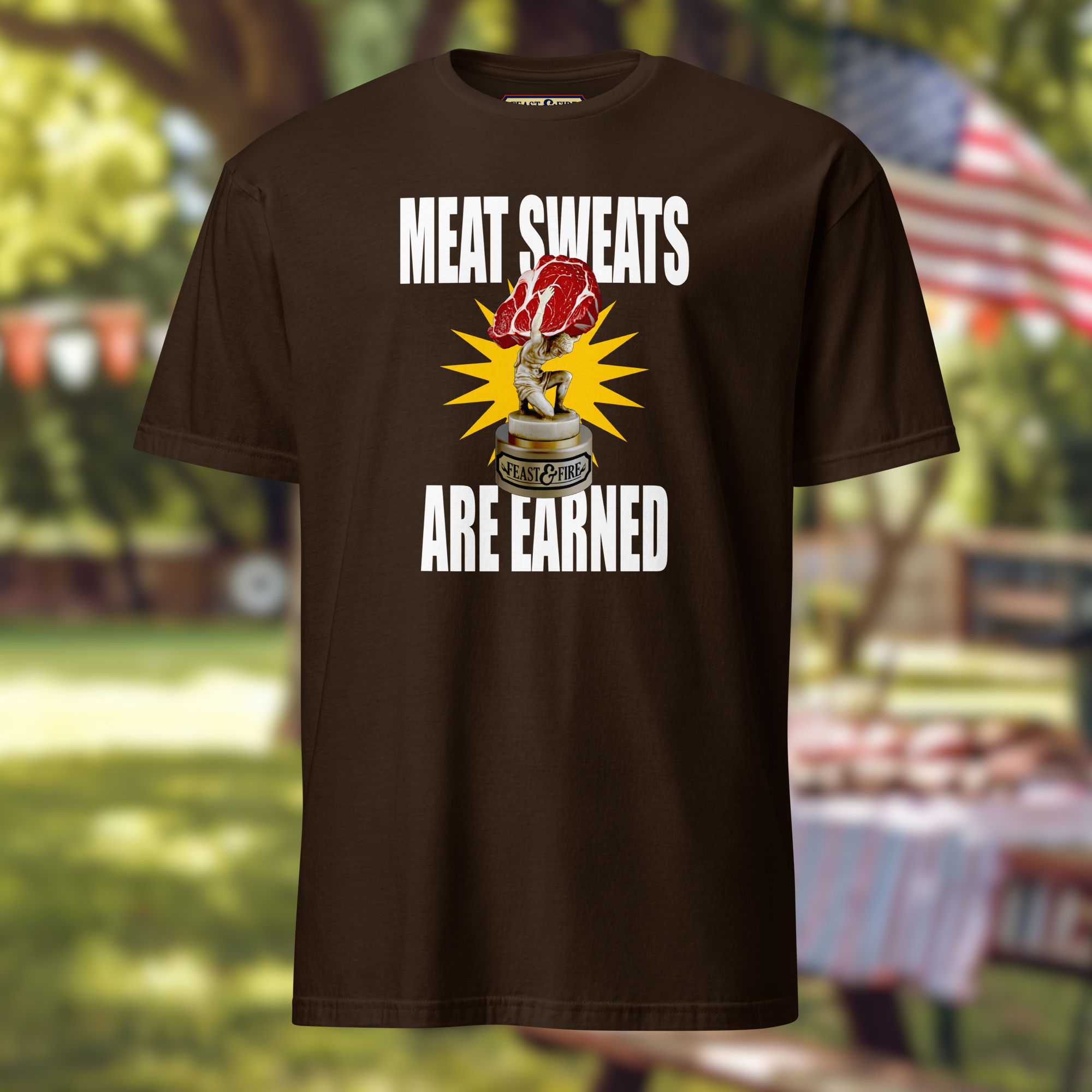 T-Shirt - MEAT SWEATS - WHITE TEXT