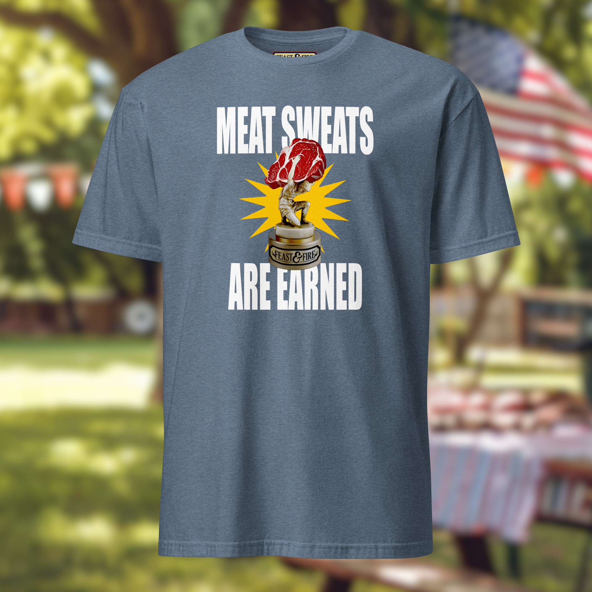 T-Shirt - MEAT SWEATS - WHITE TEXT