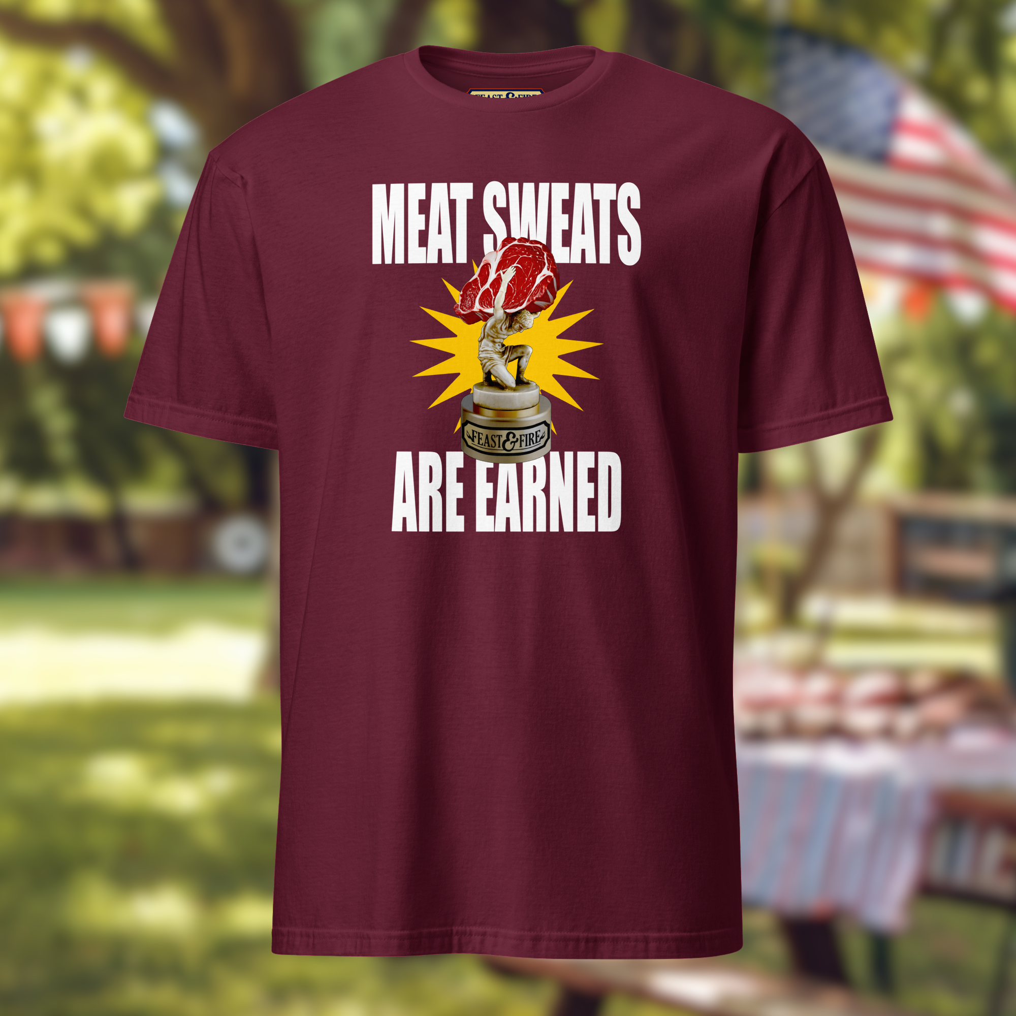 T-Shirt - MEAT SWEATS - WHITE TEXT
