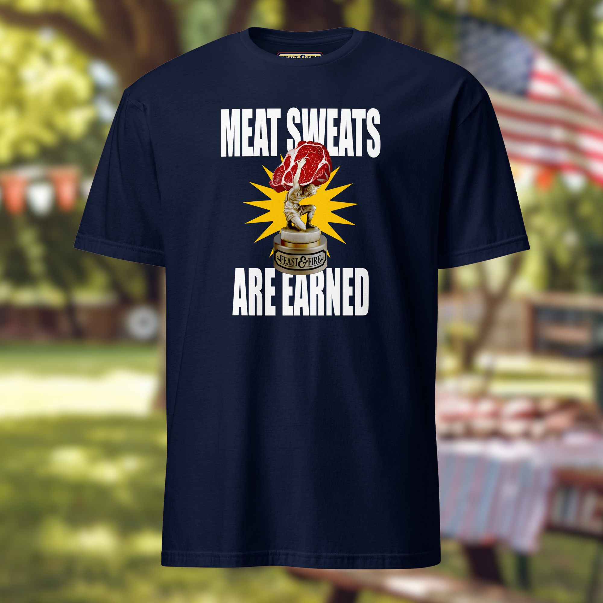 T-Shirt - MEAT SWEATS - WHITE TEXT