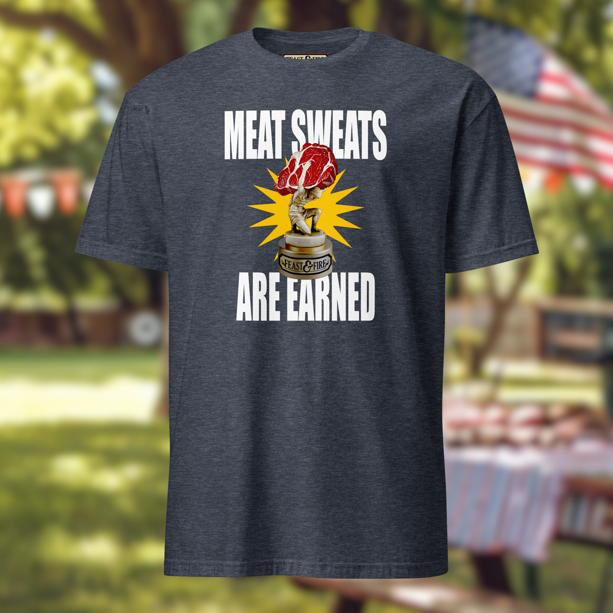 T-Shirt - MEAT SWEATS - WHITE TEXT