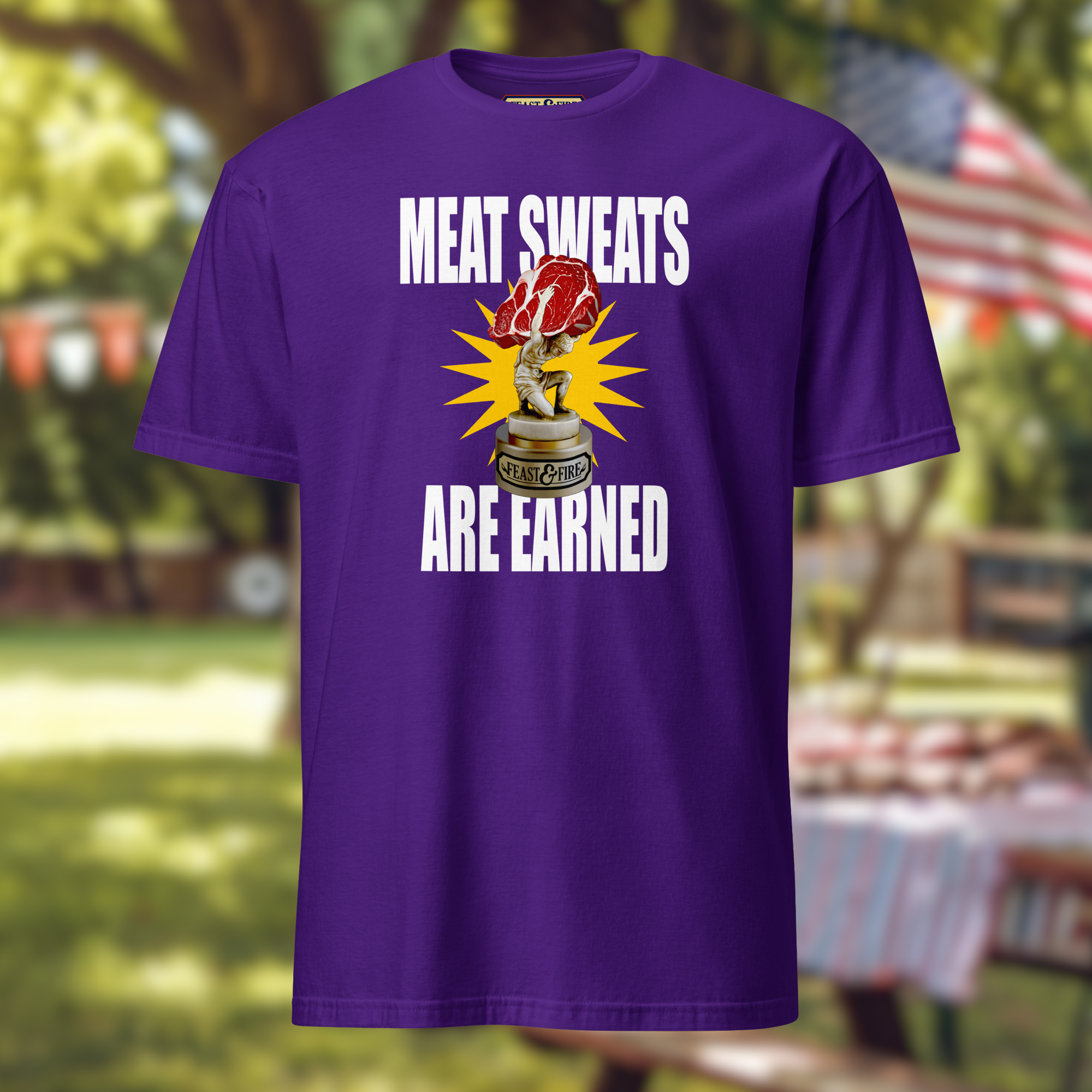 T-Shirt - MEAT SWEATS - WHITE TEXT
