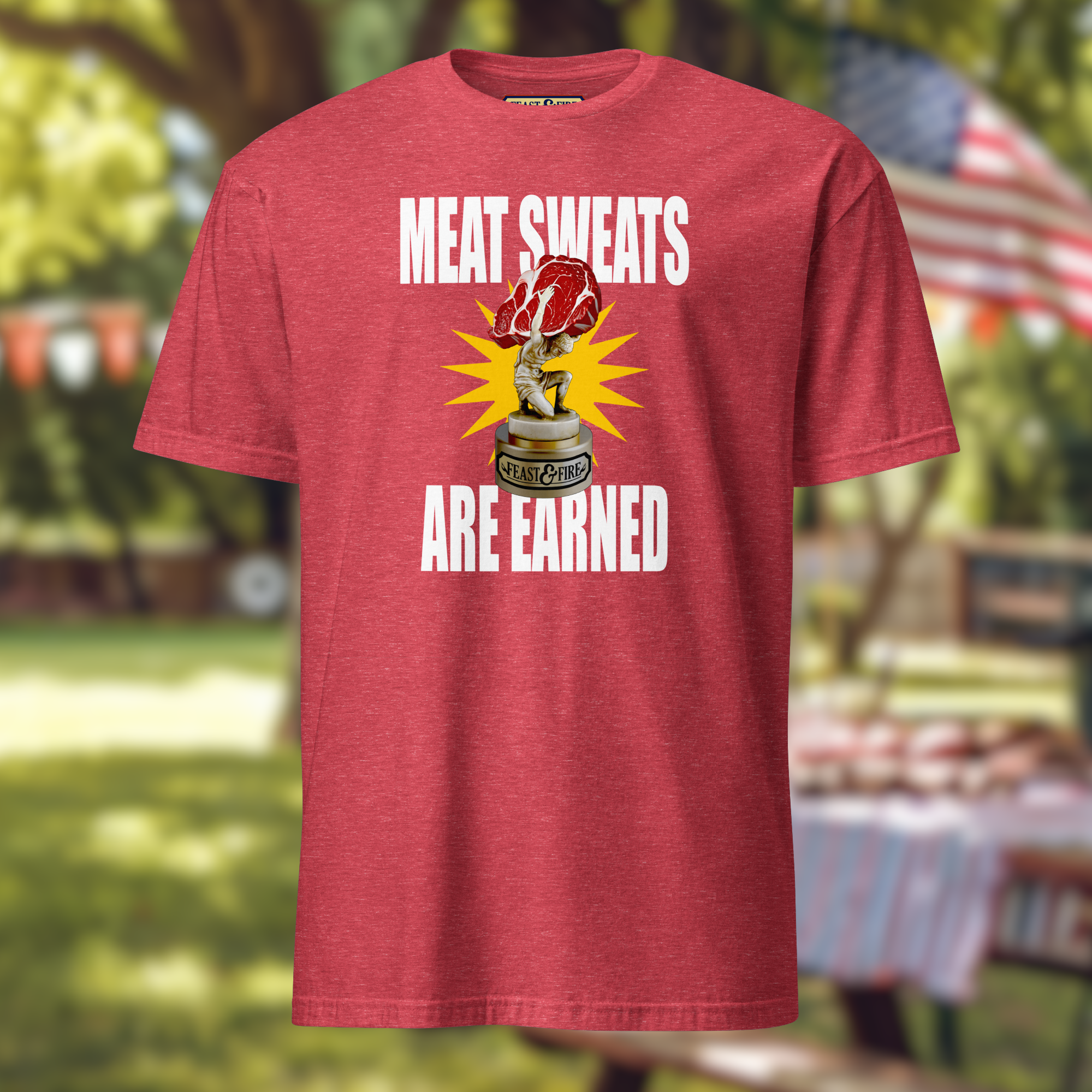 T-Shirt - MEAT SWEATS - WHITE TEXT