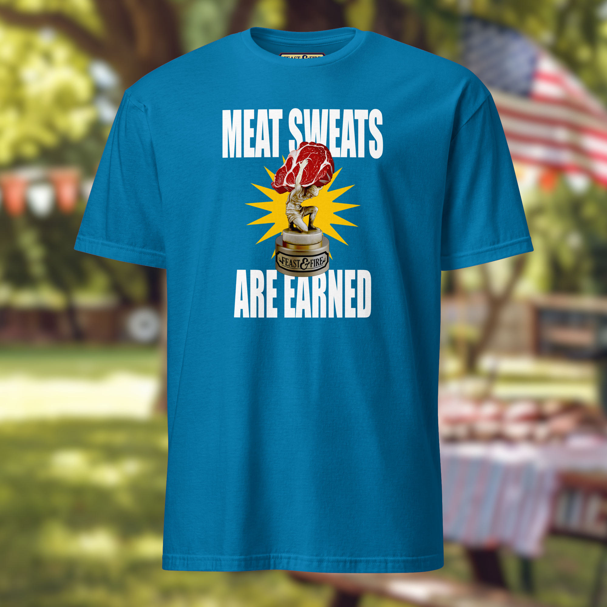 T-Shirt - MEAT SWEATS - WHITE TEXT