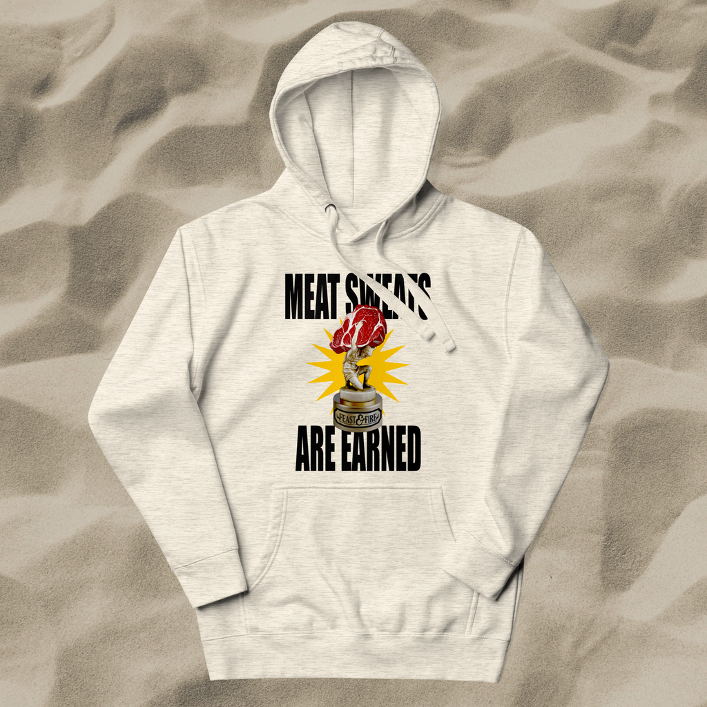 Hoodie - MEAT SWEATS BLACK TEXT